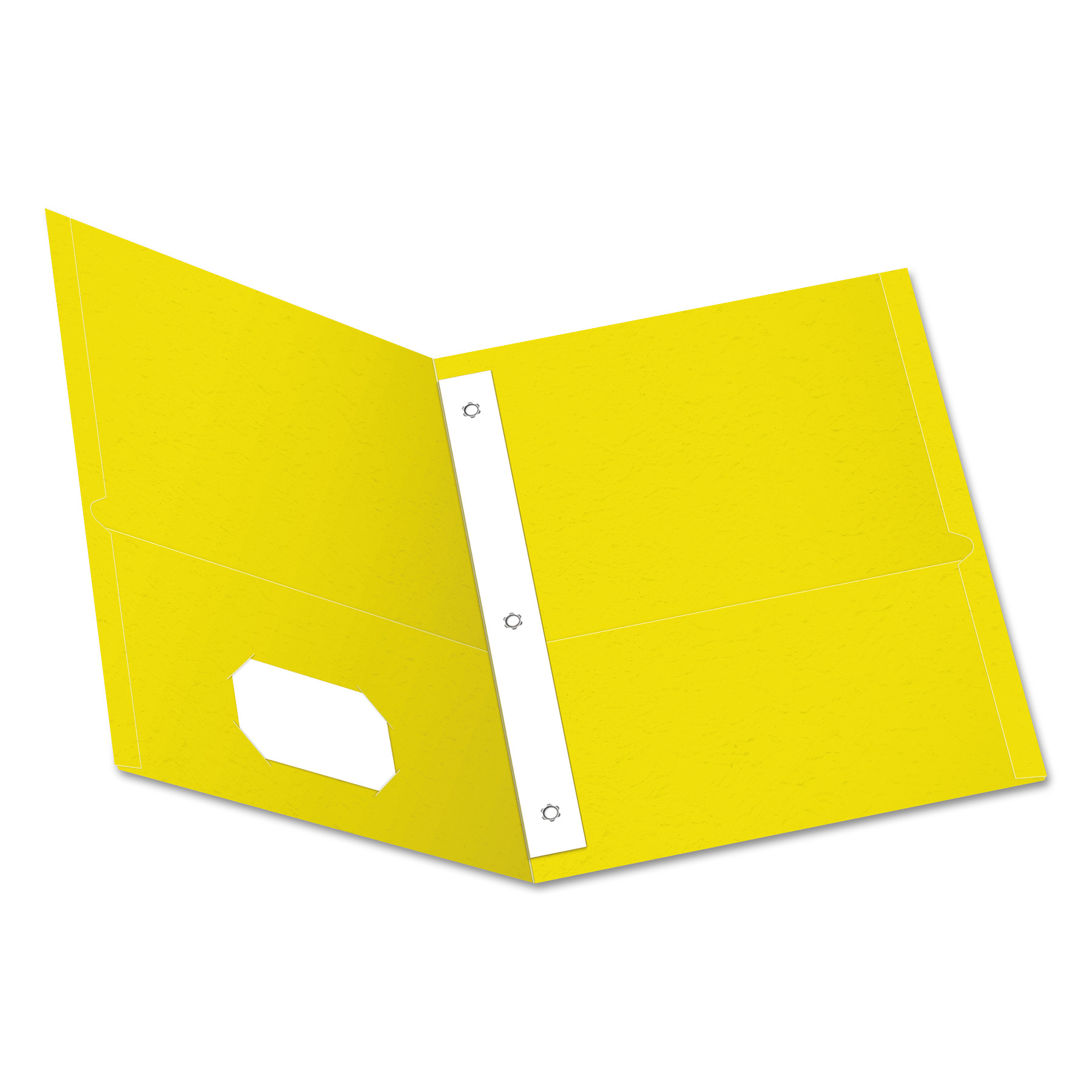  Oxford 57709 Twin-Pocket Folders with 3 Fasteners, Letter, 1/2 Capacity, Yellow, 25/Box (OXF57709) 