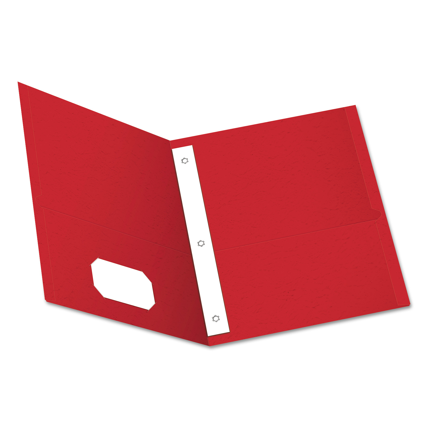  Oxford 57711 Twin-Pocket Folders with 3 Fasteners, Letter, 1/2 Capacity, Red, 25/Box (OXF57711) 