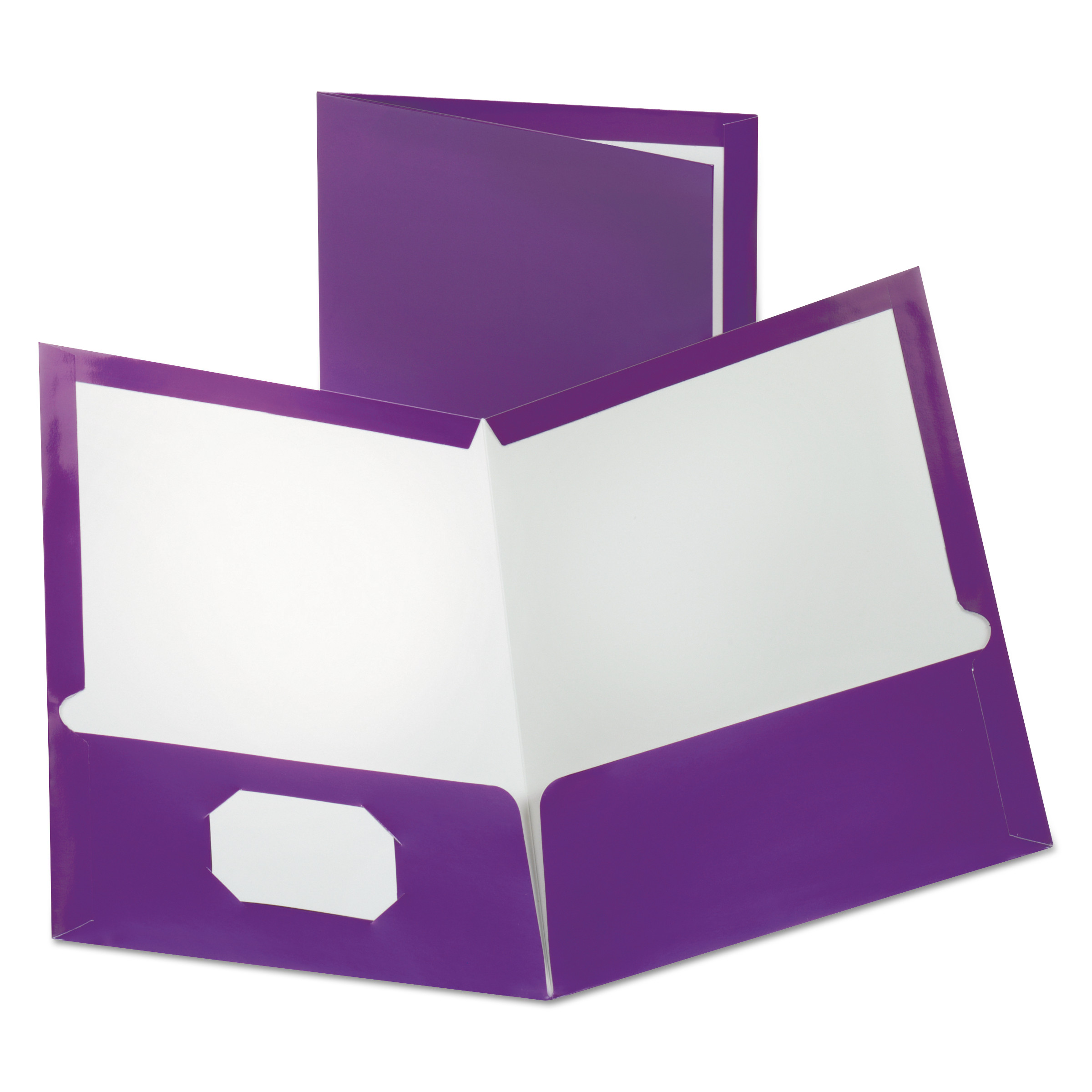 Two-Pocket Laminated Folder, 100-Sheet Capacity, Metallic Purple