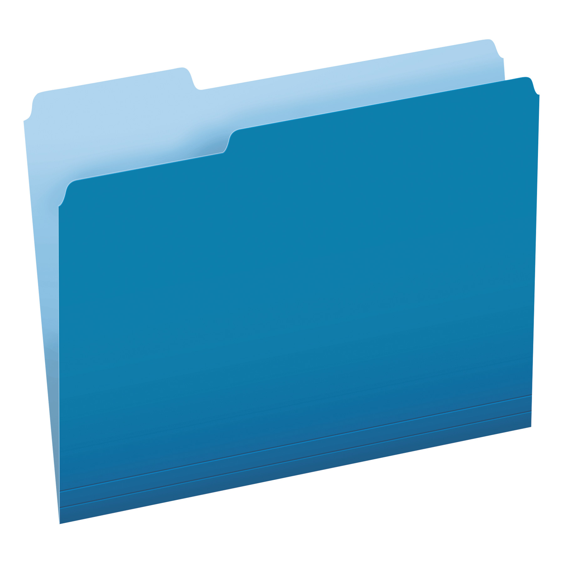 Colored File Folders, 1/3-Cut Tabs, Letter Size, Blue/Light Blue, 100/Box