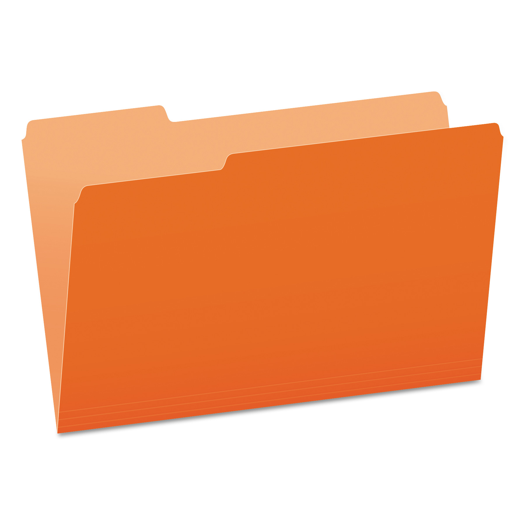Colored File Folders, 1/3-Cut Tabs, Legal Size, Orange/Light Orange, 100/Box