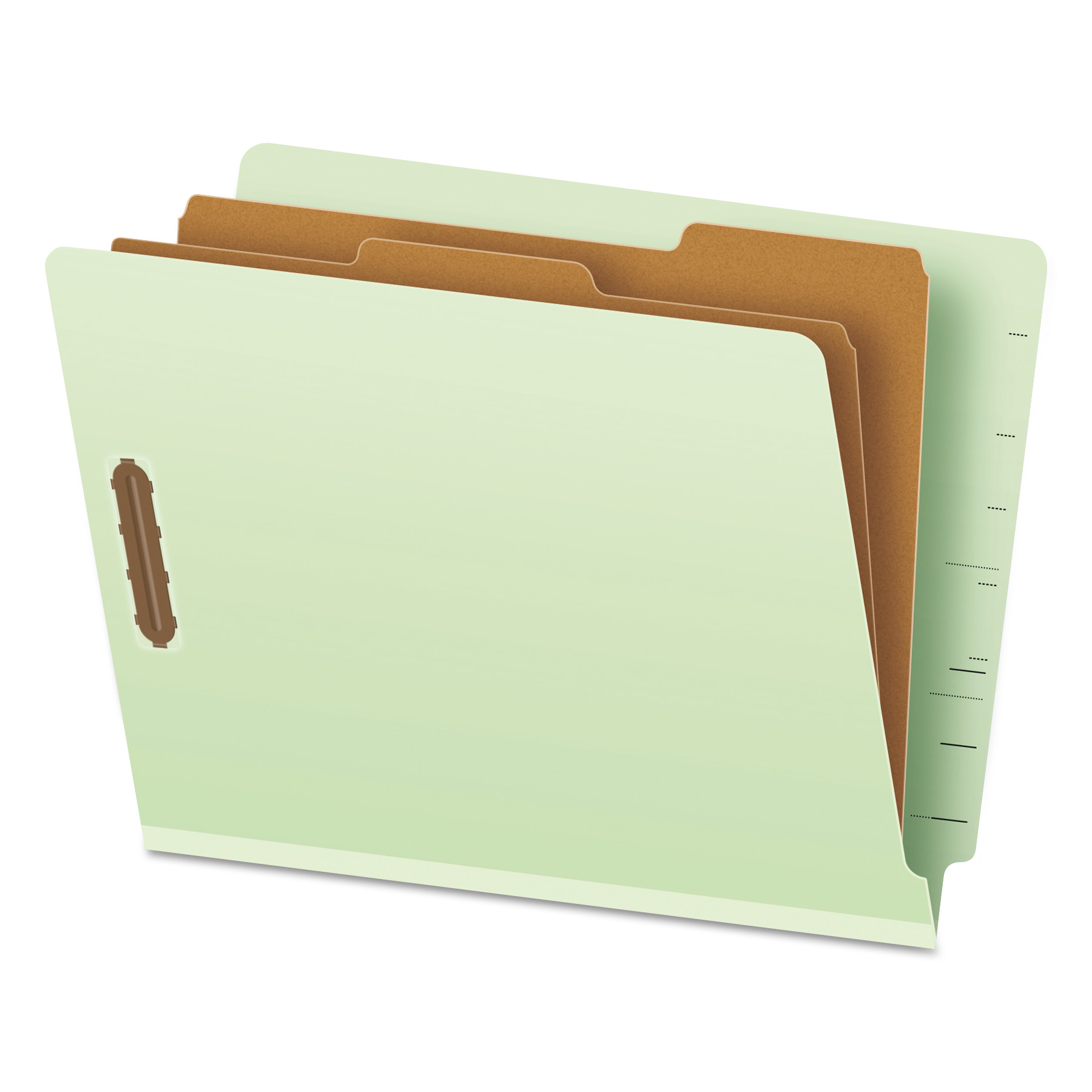  Pendaflex 23224 End Tab Classification Folders, 2 Dividers, Letter Size, Pale Green, 10/Box (PFX23224) 