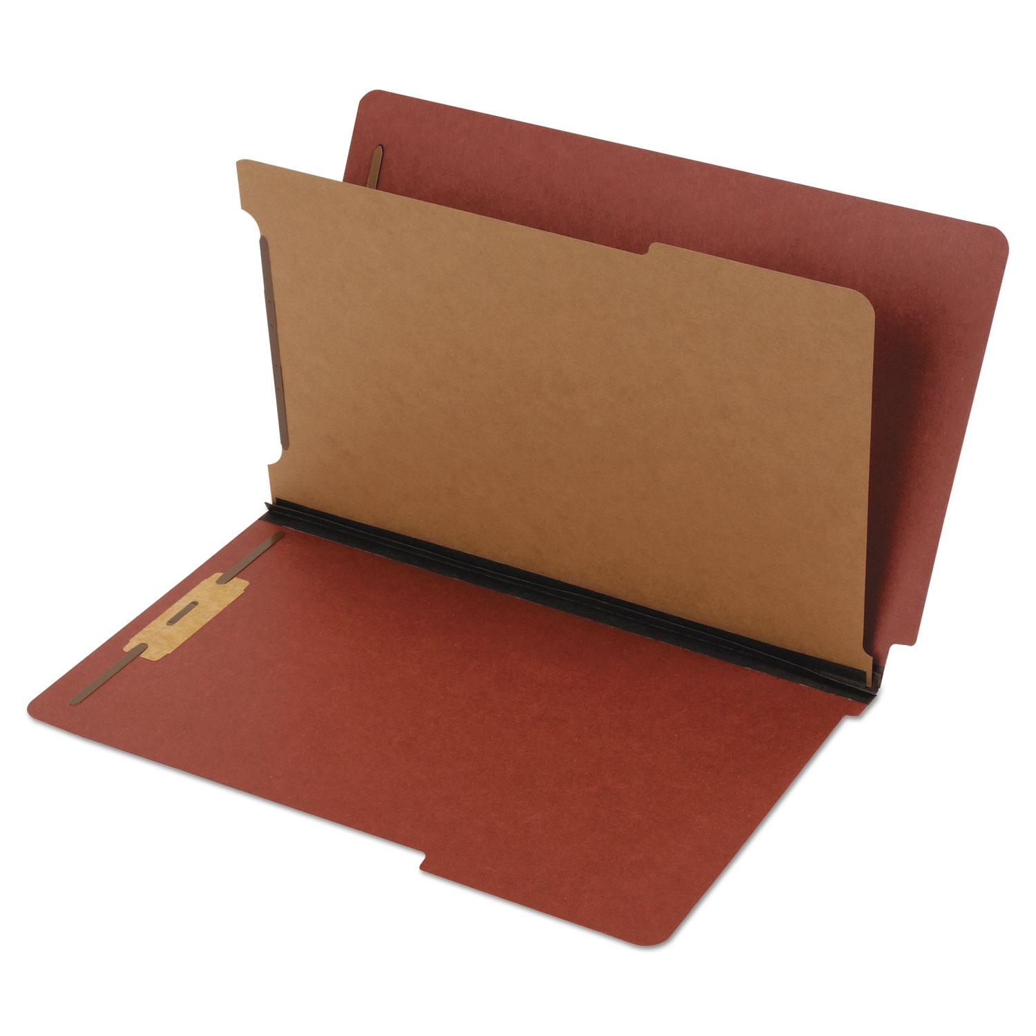 Pendaflex® Dual Tab Classification Folders, 1 Divider, Legal Size, Red, 10/Box