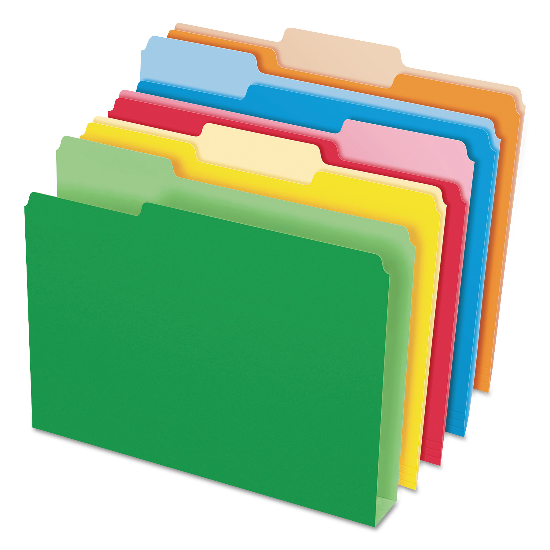  Pendaflex 54460EE Double Stuff File Folders, 1/3-Cut Tabs, Letter Size, Assorted, 50/Pack (PFX54460) 