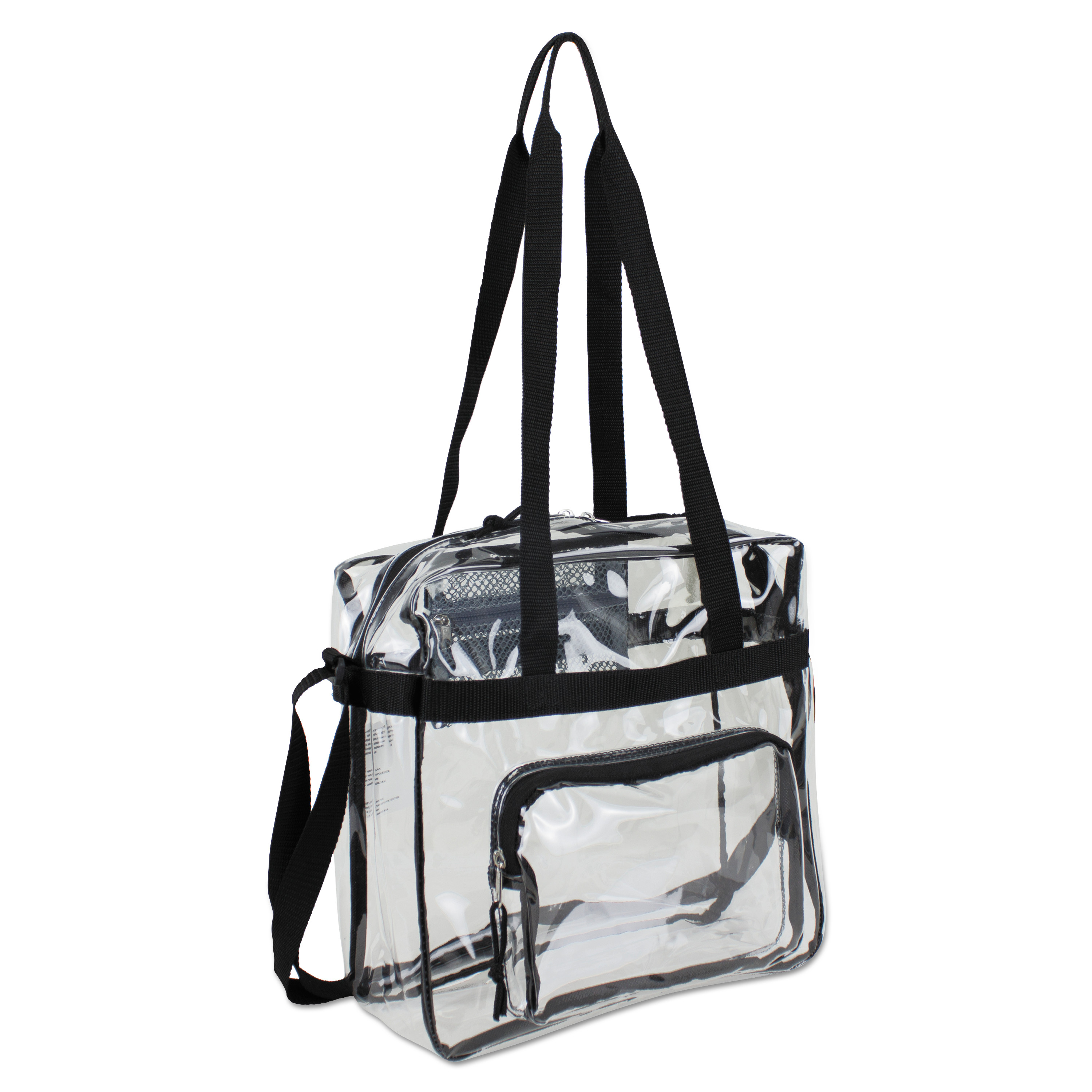 Clear Stadium Approved Tote, 12 x 5 x 12, Black/Clear