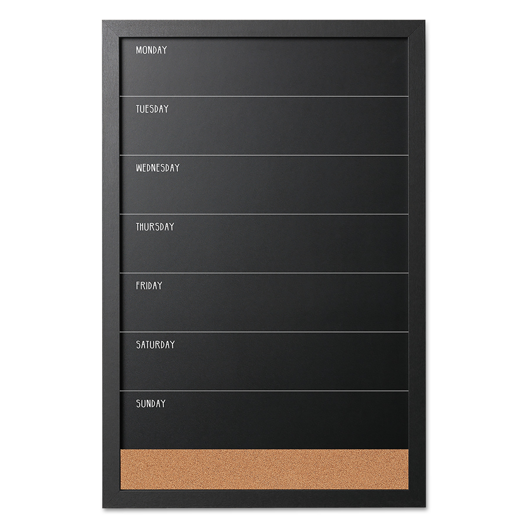  MasterVision PM0329168 Chalk Weekly Planner, 23.62 x 15.75, Black, MDF Frame (BVCPM0329168) 