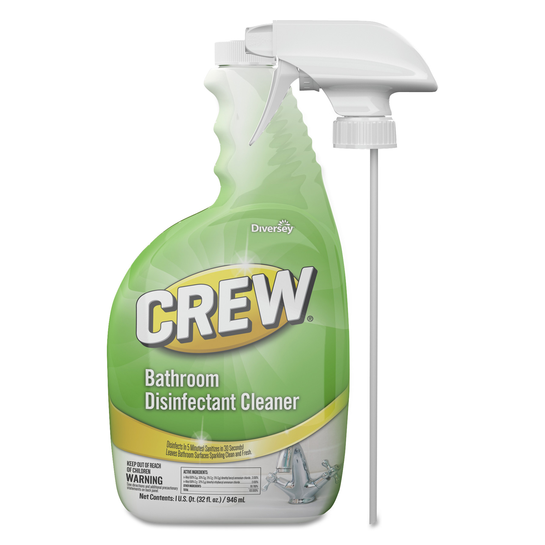  Diversey CBD540199 Crew Bathroom Disinfectant Cleaner, Floral Scent, 32 oz Spray Bottle, 4/CT (DVOCBD540199) 