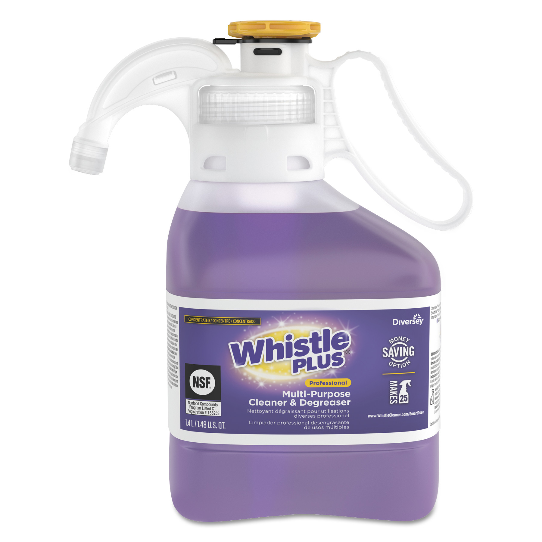  Diversey CBD540670 Concentrated Whistle Plus Multi-Purpose Cleaner and Degreaser, Citrus, 47.3 oz (DVOCBD540670) 
