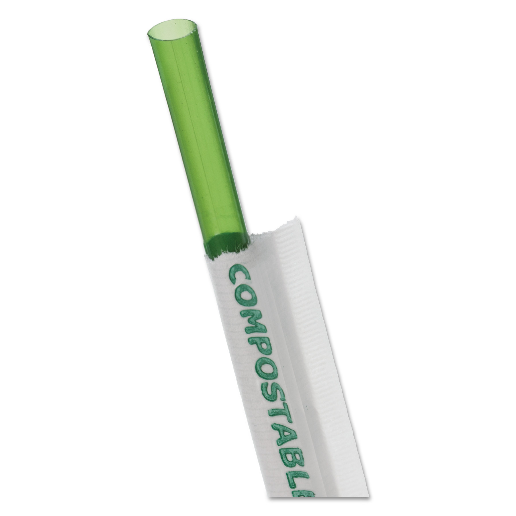  Eco-Products EP-ST772 Wrapped Straw, 7.75, Green, 9600/Carton (ECOEPST772) 