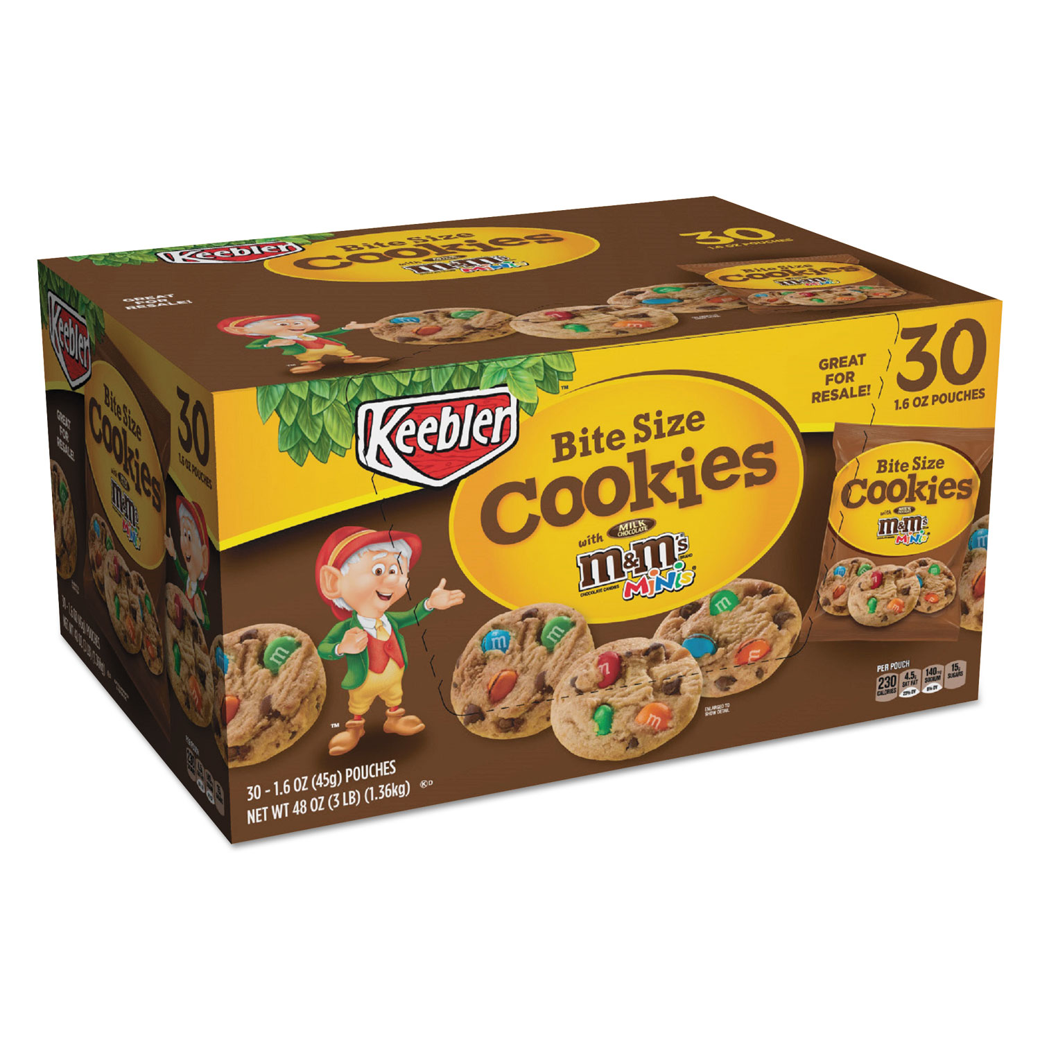 Mini Cookie Snack Packs, Chocolate Chip/MandMs, 1.6 oz Pouch, 30  Pouches/Carton