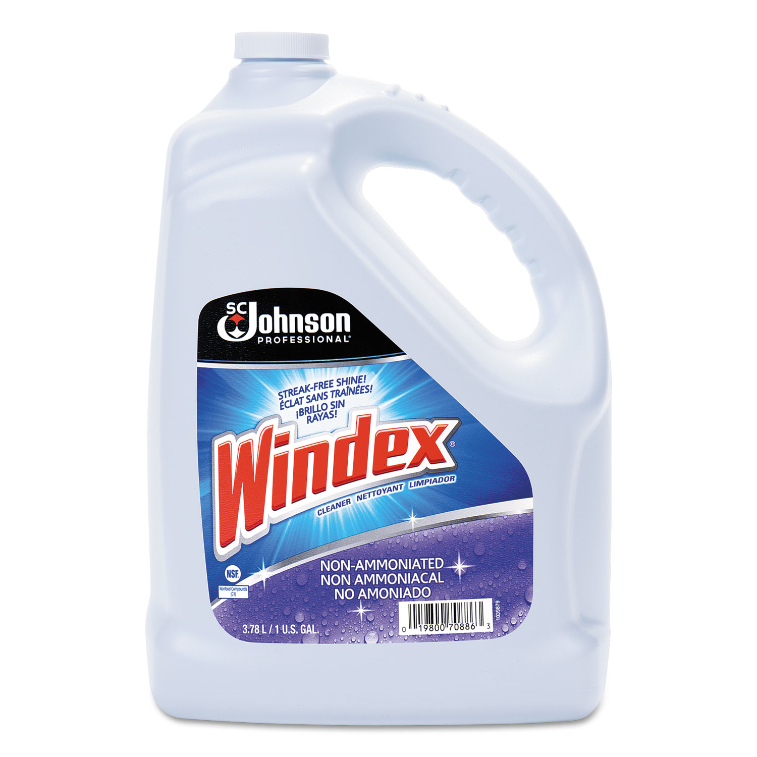  Windex 697262 Non-Ammoniated Glass/Multi Surface Cleaner, Pleasant Scent, 128 oz Bottle (SJN697262EA) 