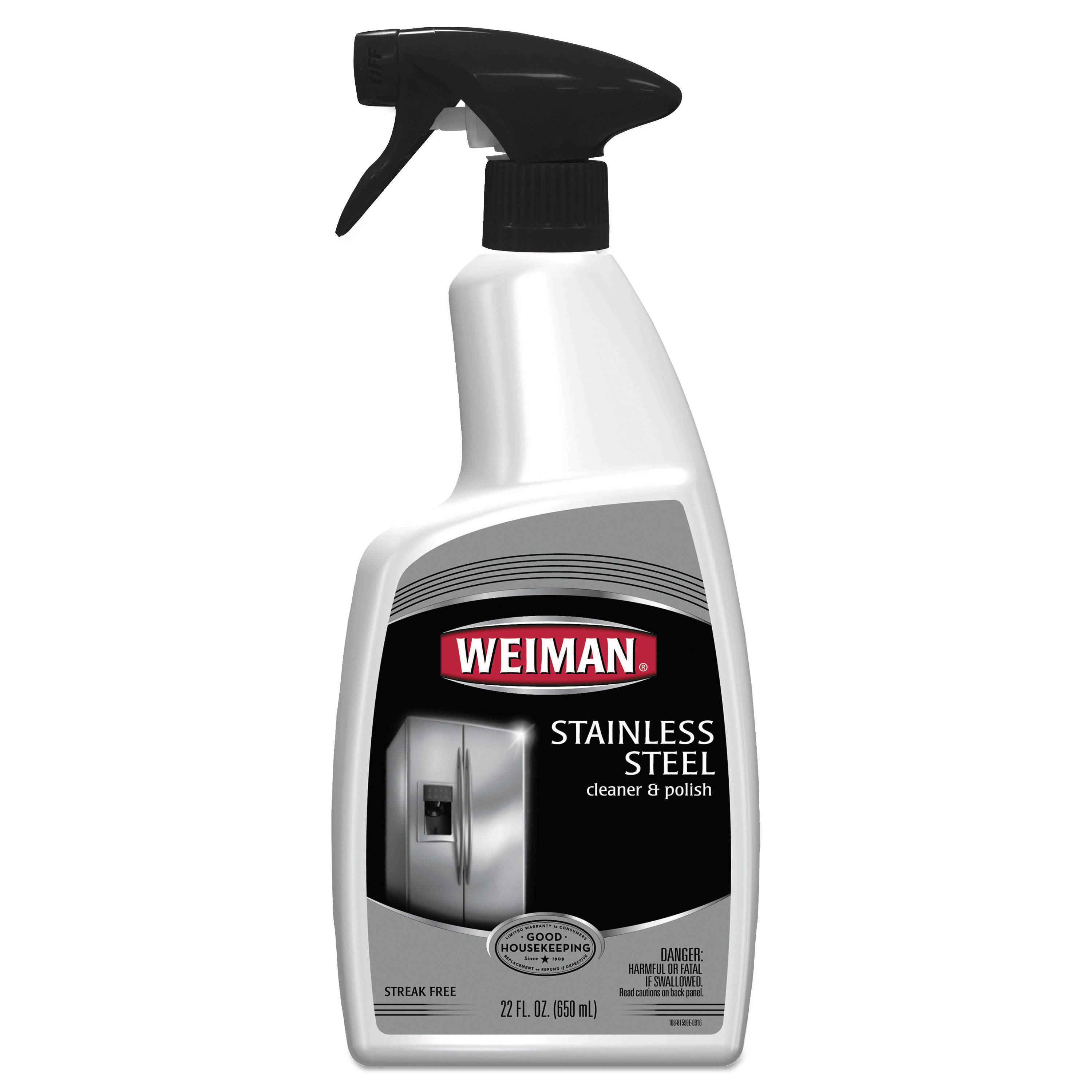  WEIMAN 108EA Stainless Steel Cleaner and Polish, Floral Scent, 22 oz Trigger Spray Bottle (WMN108EA) 