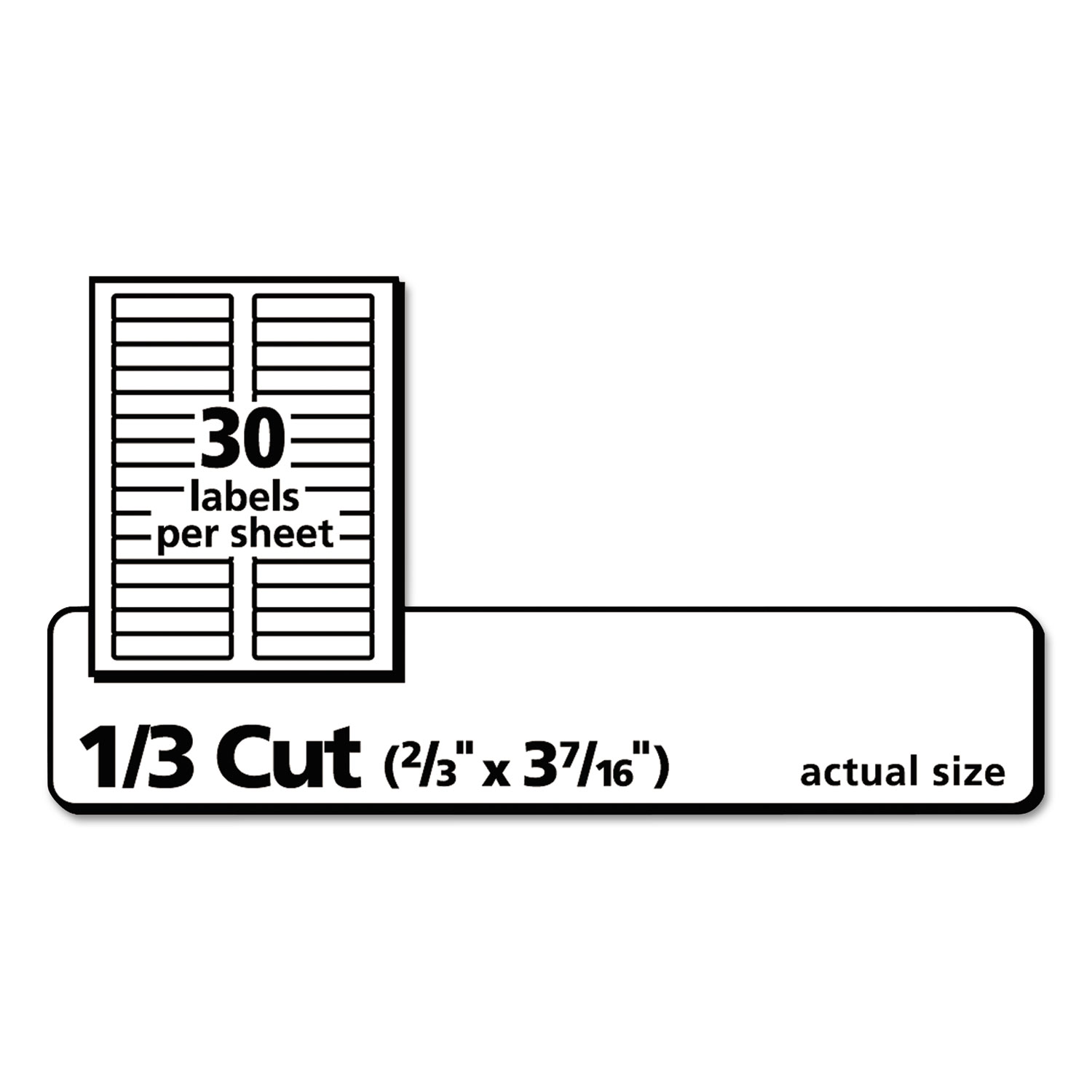 Permanent TrueBlock File Folder Labels with Sure Feed Technology, 0.66