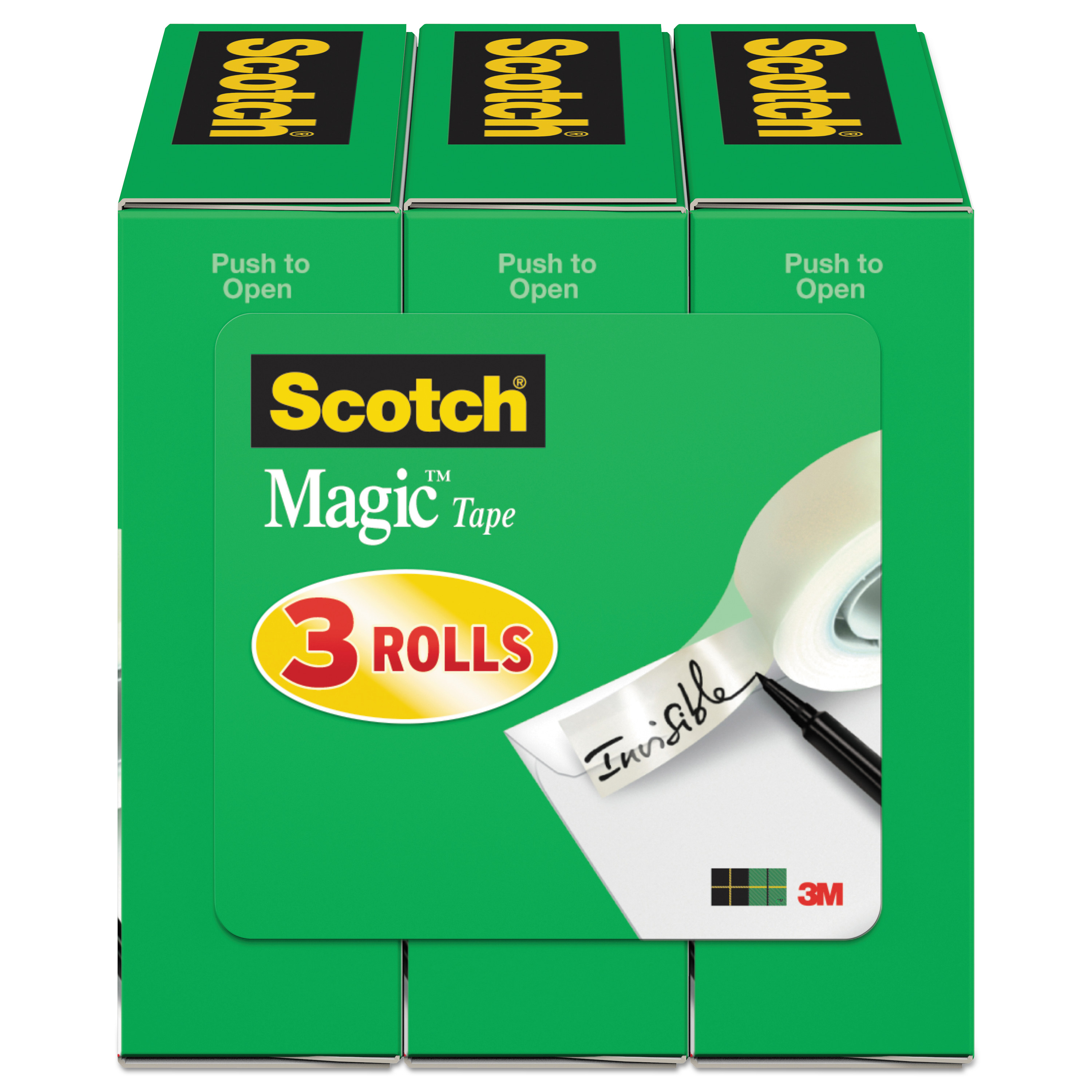  Scotch 810H3 Magic Tape Refill, 1 Core, 0.5 x 36 yds, Clear, 3/Pack (MMM810H3) 