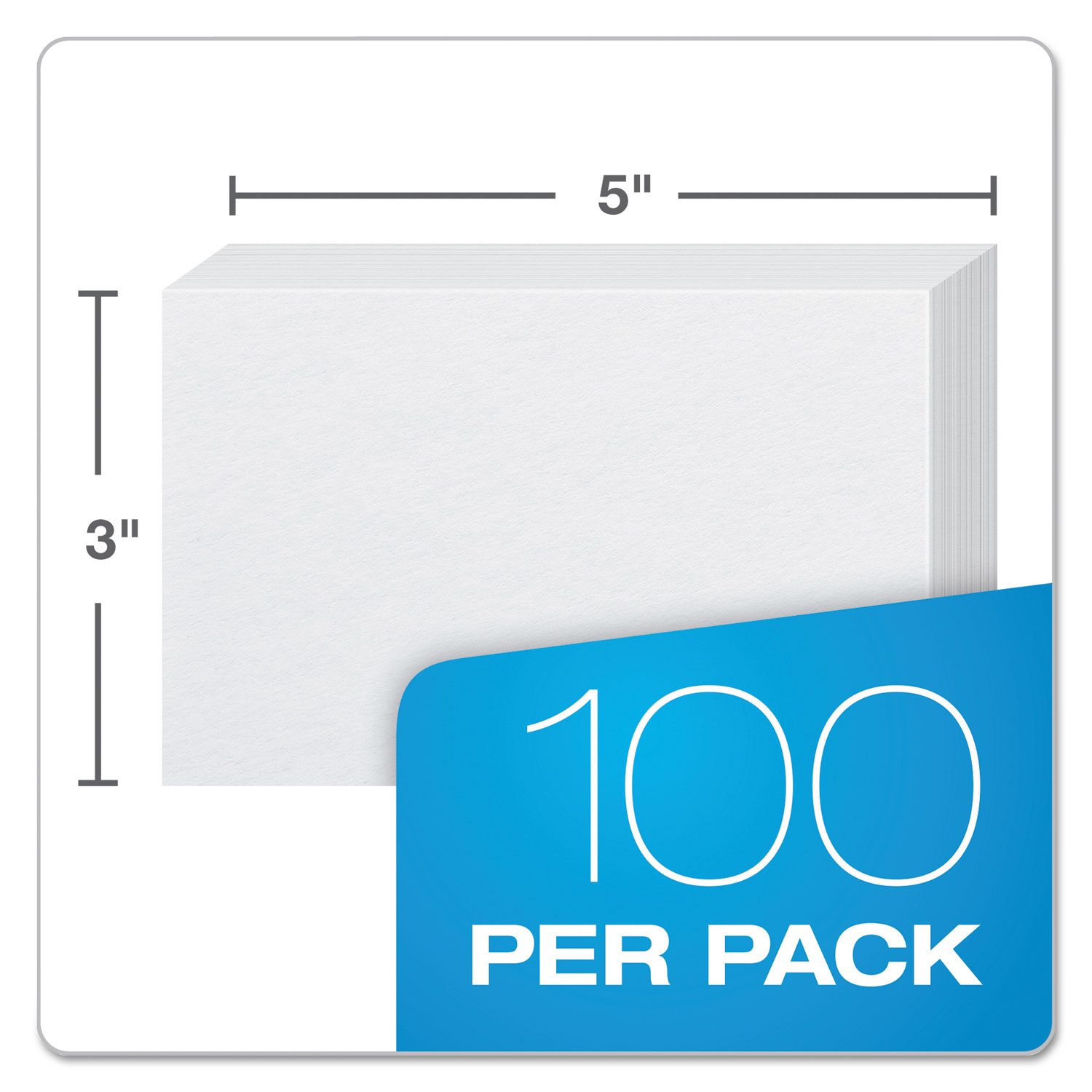 Unruled Index Cards, x 5, White, 100/Pack Zerbee