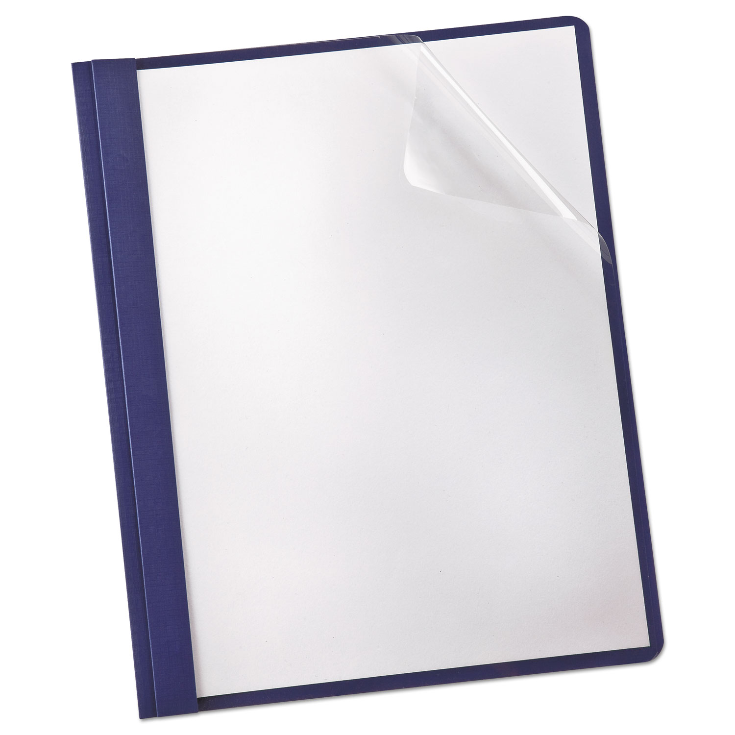  Oxford 50443EE Paper Report Cover, Tang Clip, Letter, 1/2 Capacity, Clear/Navy, 5/Pack (OXF50443) 