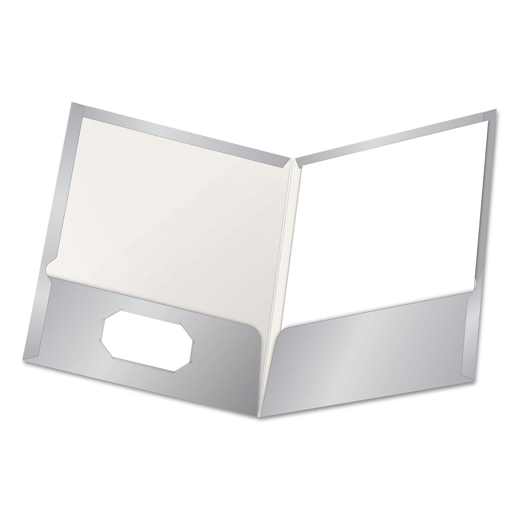  Oxford 51705EE High Gloss Laminated Paperboard Folder, 100-Sheet Capacity, Gray, 25/Box (OXF51705) 