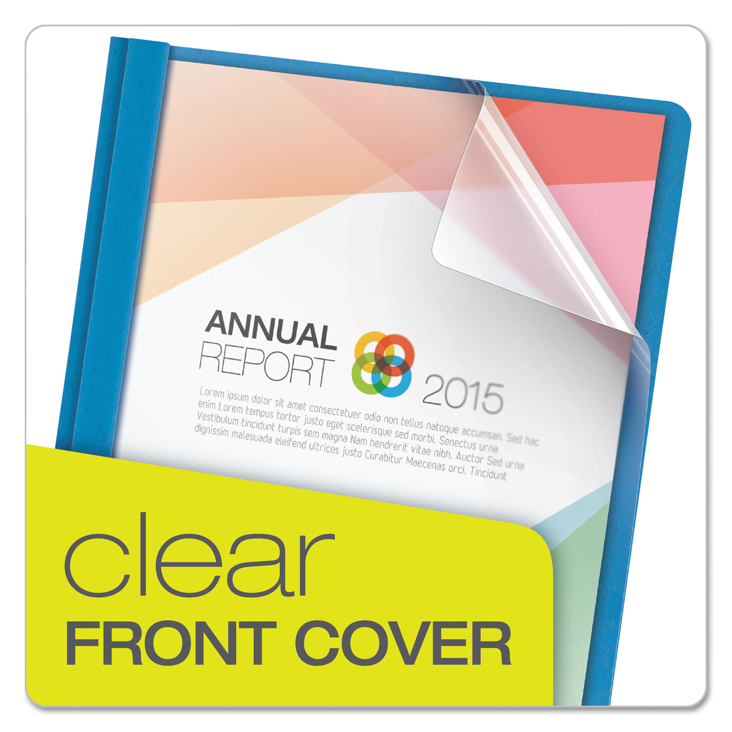 Clear Front Report Cover, 3 Fasteners, Letter, 1/2