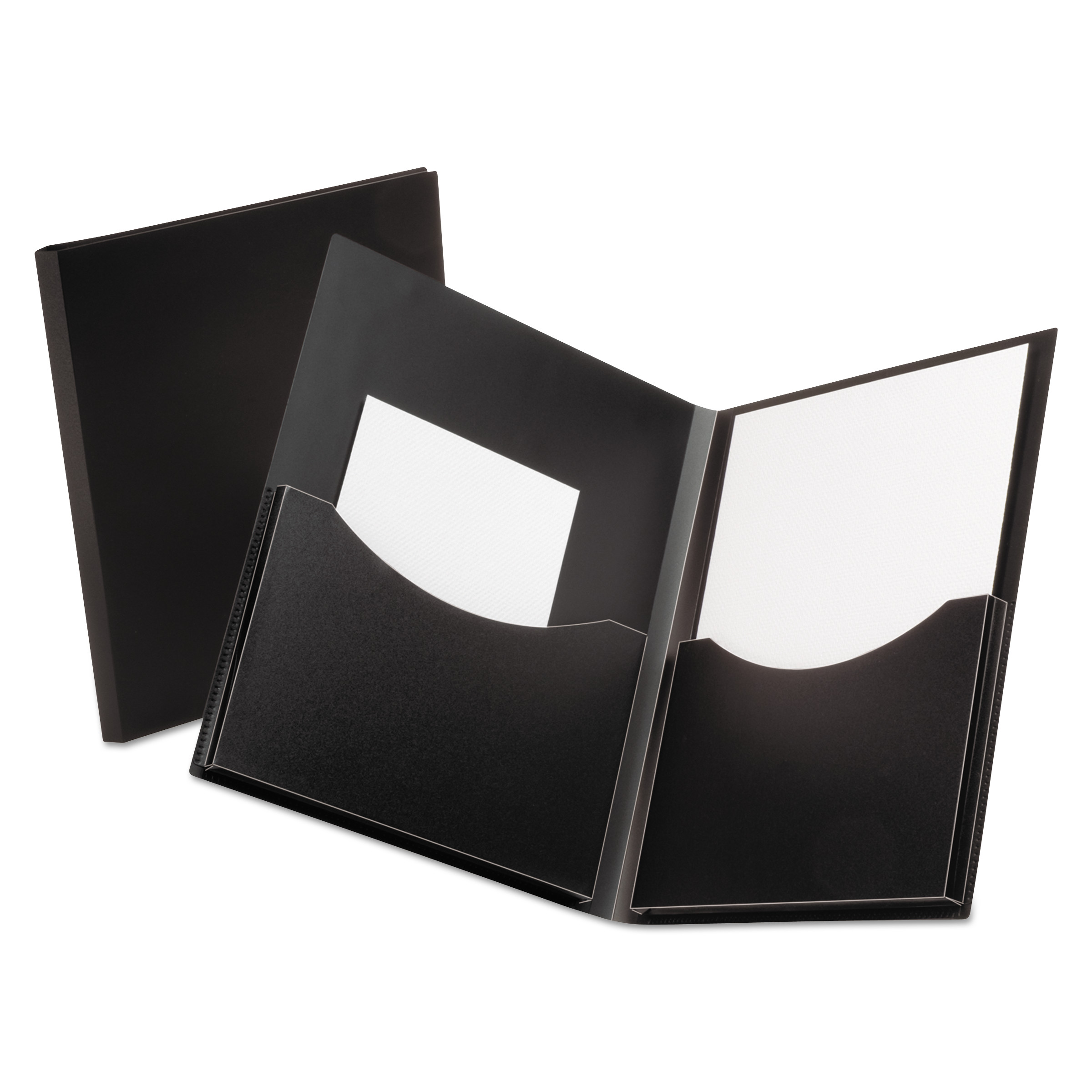  Oxford 57454EE Poly Double Stuff Gusseted 2-Pocket Folder, 200-Sheet Capacity Black (OXF57454) 