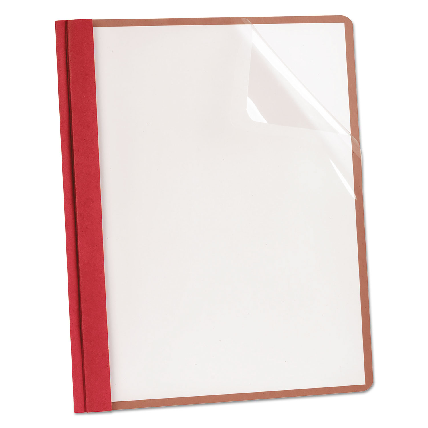 Oxford™ Earthwise by Oxford Recycled Clear Front Report Covers, Letter Size, Red, 25/Box
