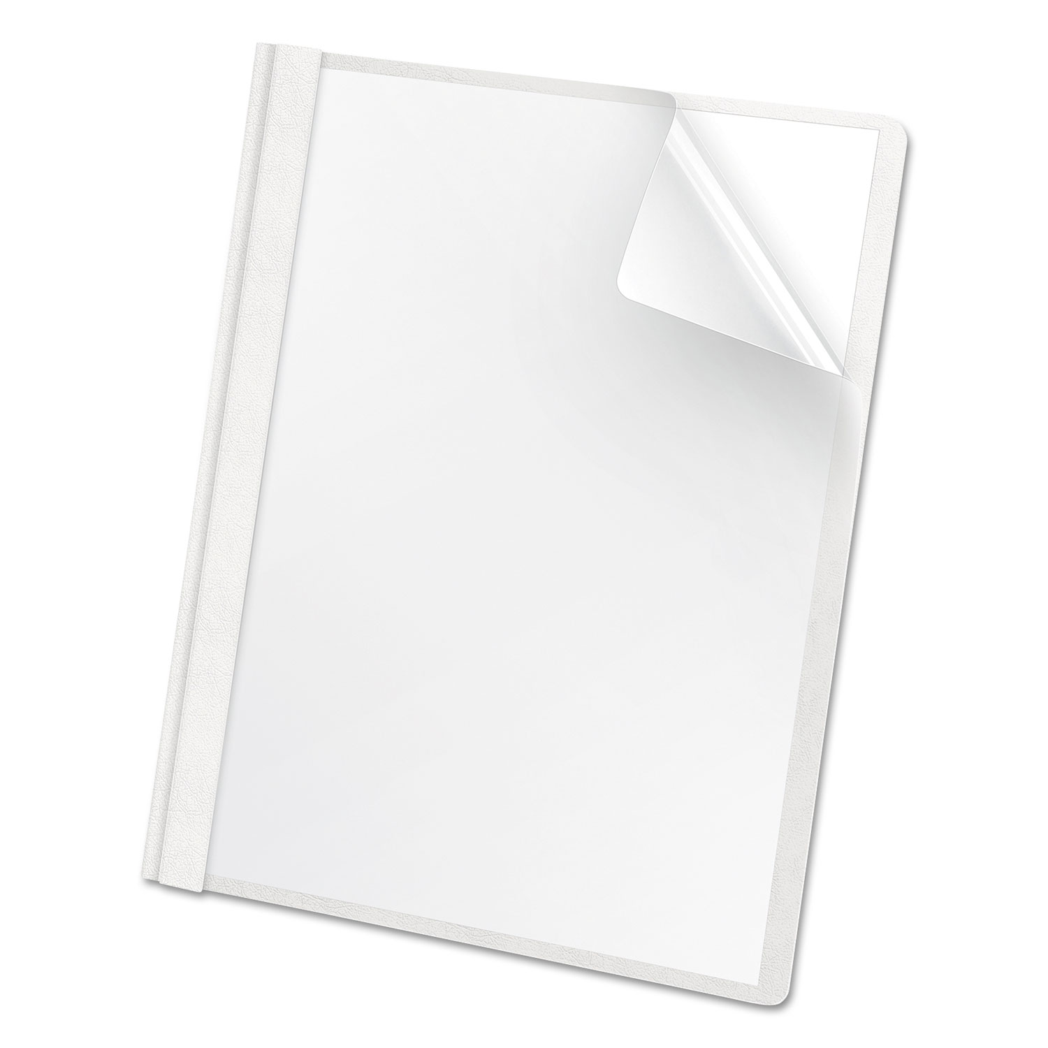  Oxford 58804EE Premium Paper Clear Front Cover, 3 Fasteners, Letter, White, 25/Box (OXF58804) 