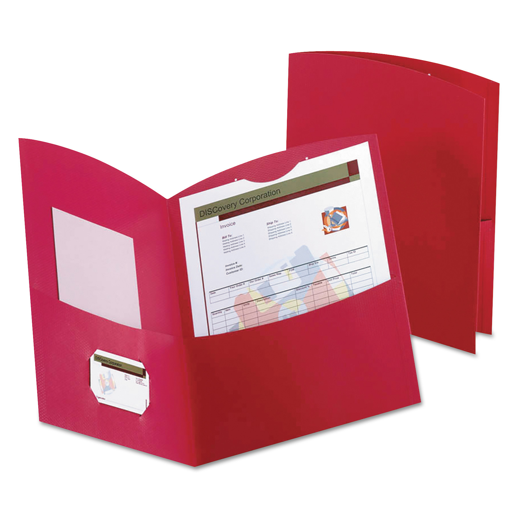  Oxford 5062558 Contour Two-Pocket Folder, Recycled Paper, 100-Sheet Capacity, Red (OXF5062558) 
