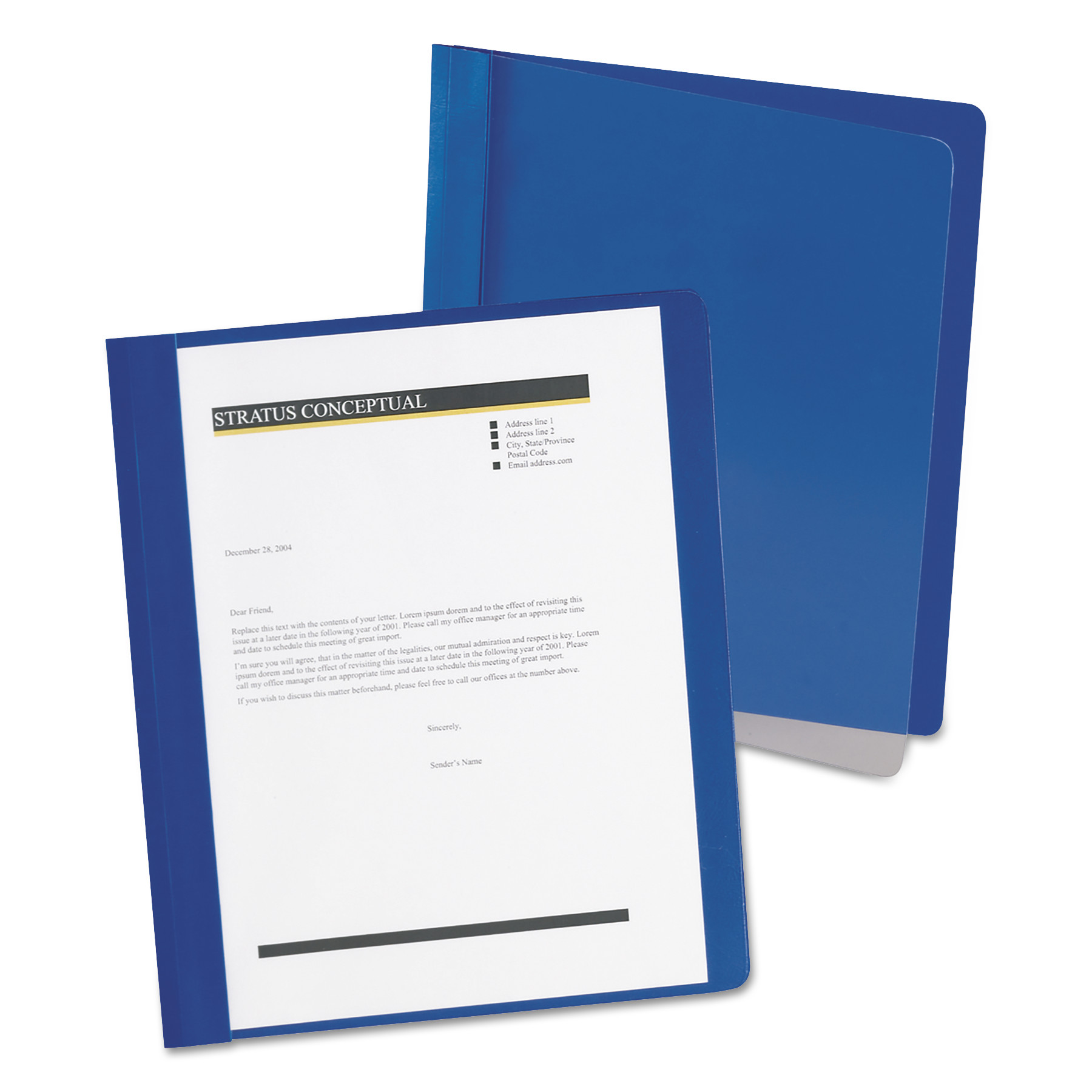  Oxford 5354023X Extra-Wide Clear Front Report Covers, Letter Size, Dark Blue, 25/Box (OXF5354023X) 
