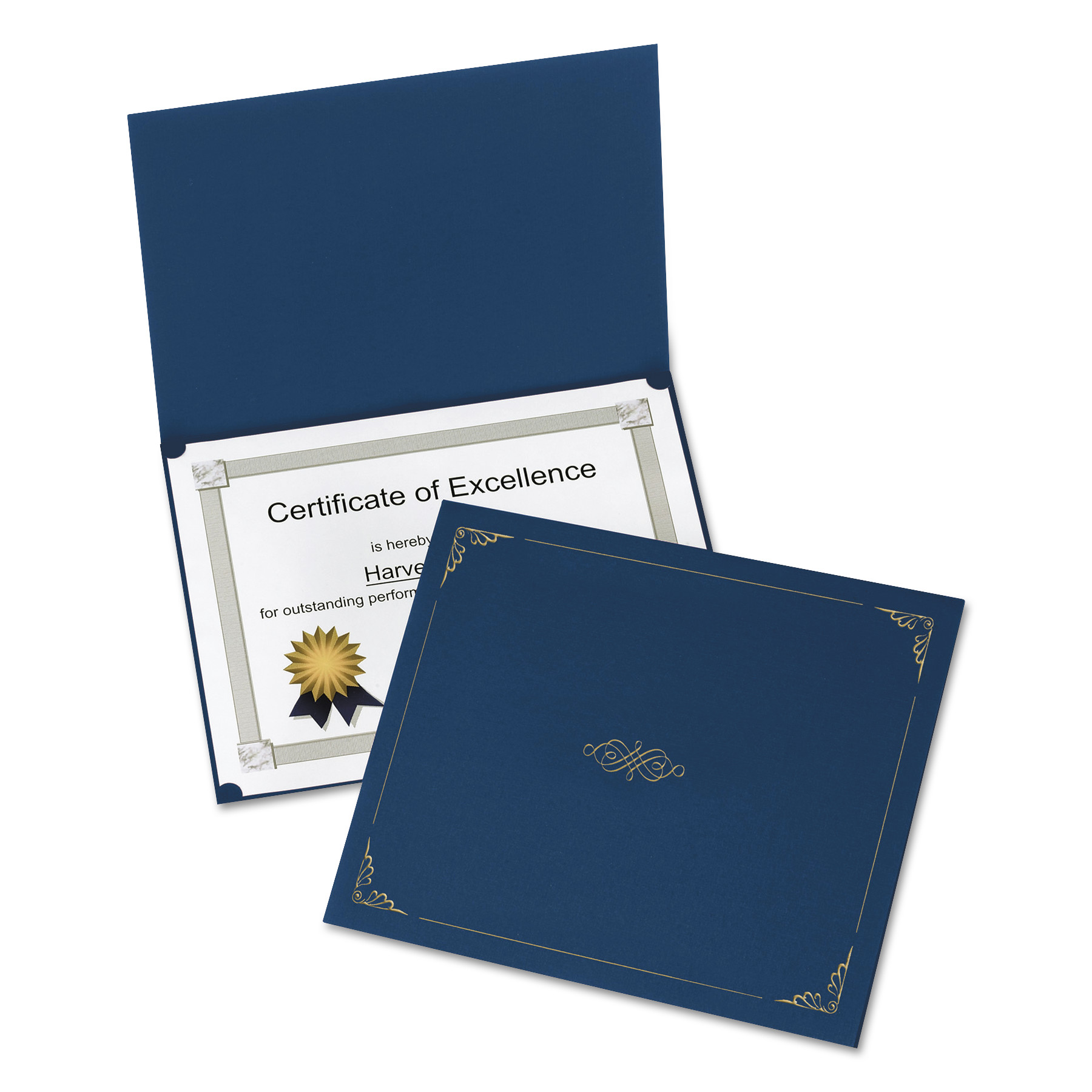 Certificate Holder, 11 1/4 x 8 3/4, Dark Blue, 5/Pack