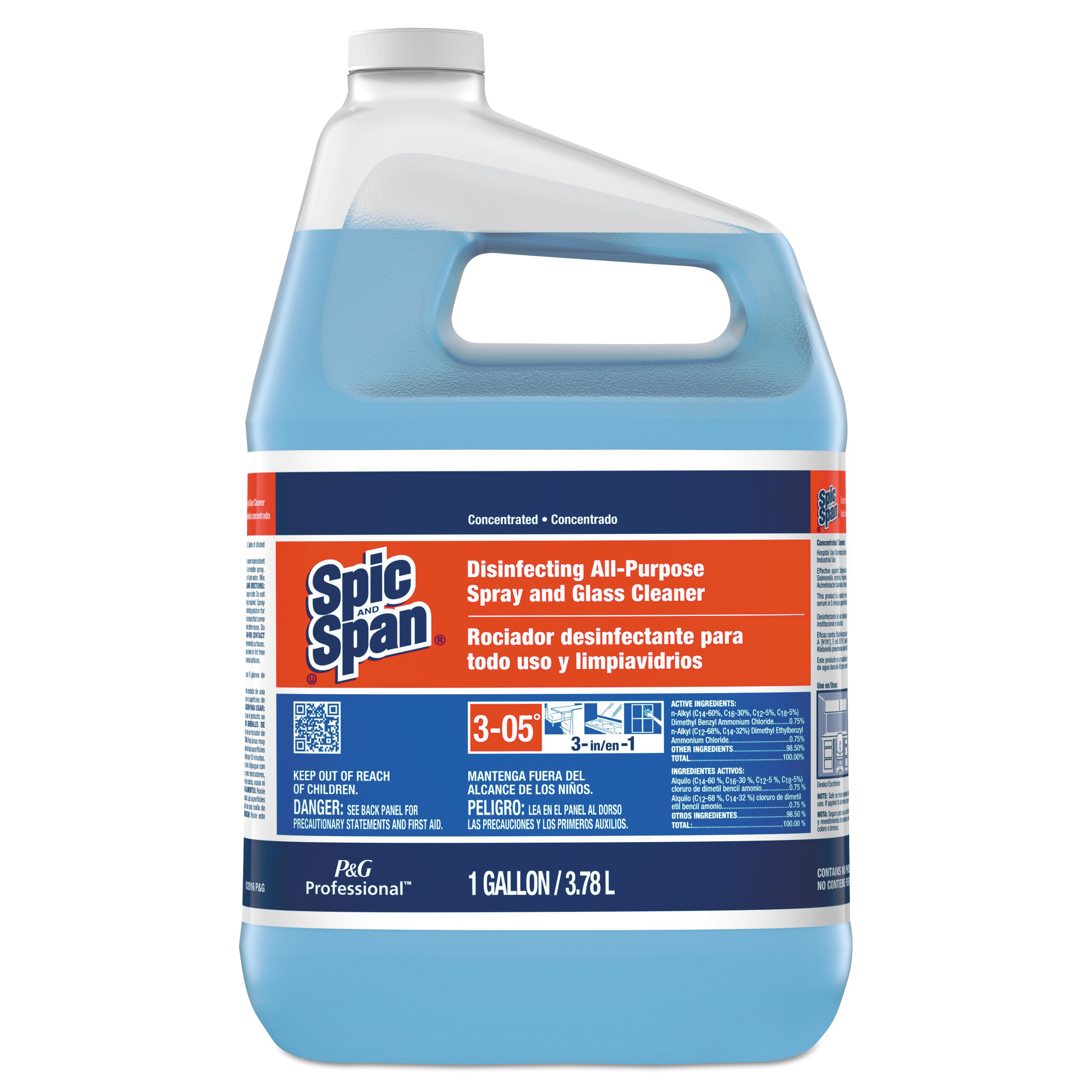  Spic and Span 32538 Disinfecting All-Purpose Spray and Glass Cleaner, Concentrated, 1gal, 2/Carton (PGC32538) 