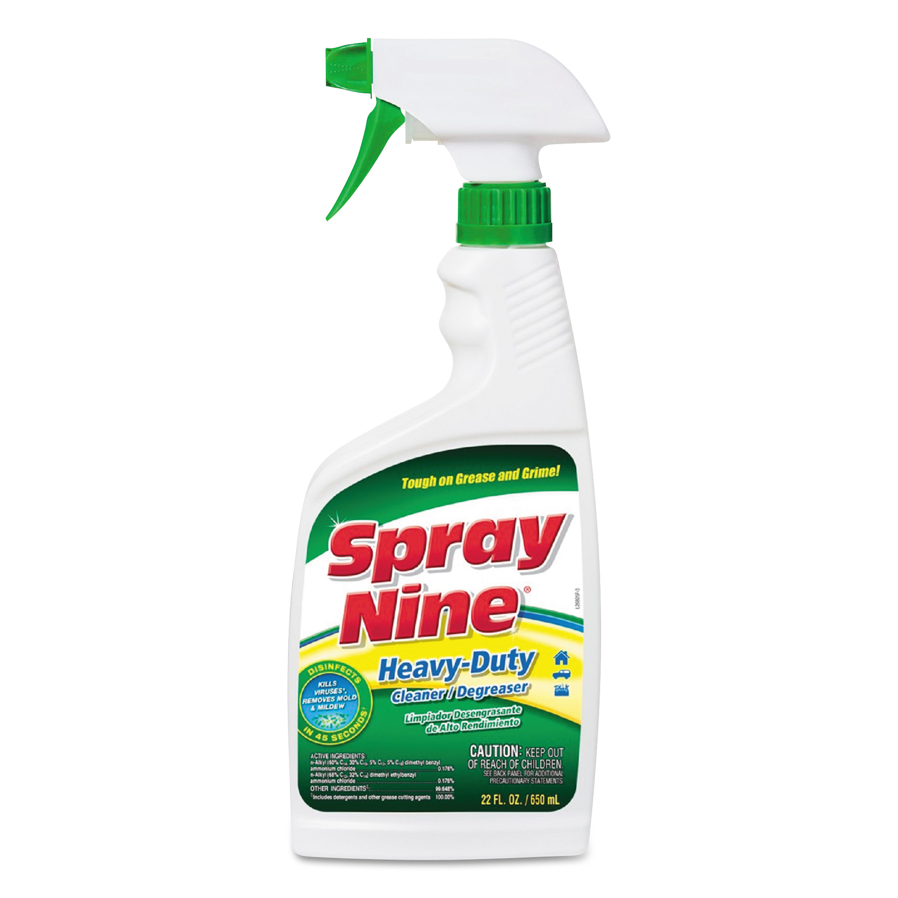  Spray Nine 26825 Heavy Duty Cleaner/Degreaser/Disinfectant, 22 oz, 12 Spray Bottles/Carton (ITW26825) 