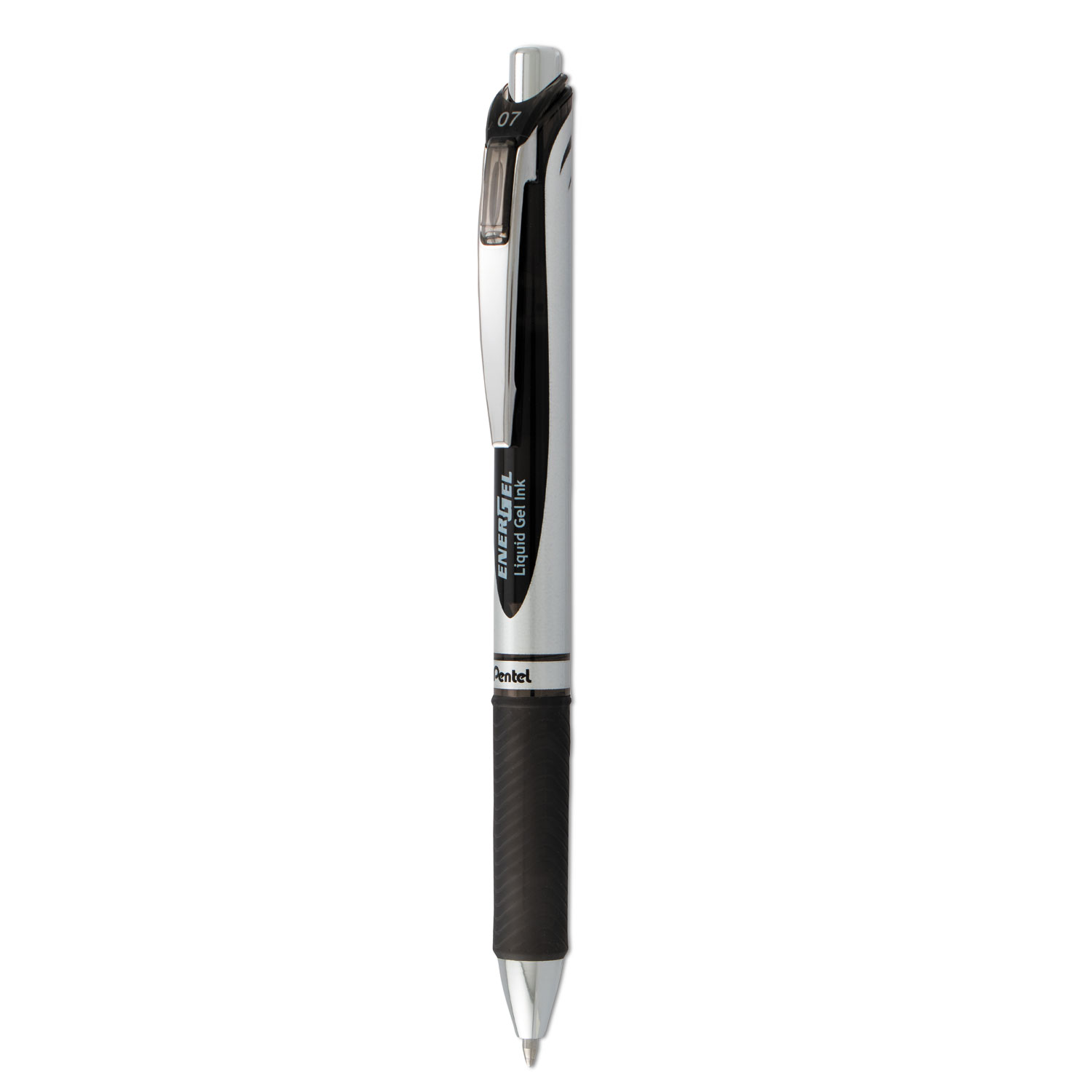 EnerGel RTX Retractable Gel Pen, Medium 0.7mm, Black Ink, Black/Gray Barrel