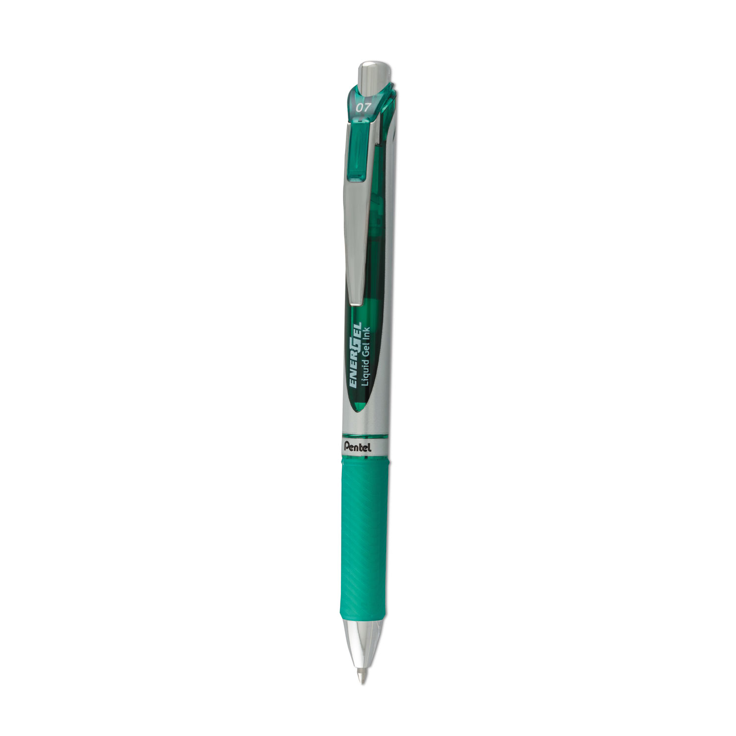  Pentel BL77D EnerGel RTX Retractable Gel Pen, Medium 0.7mm, Green Ink, Green/Gray Barrel (PENBL77D) 