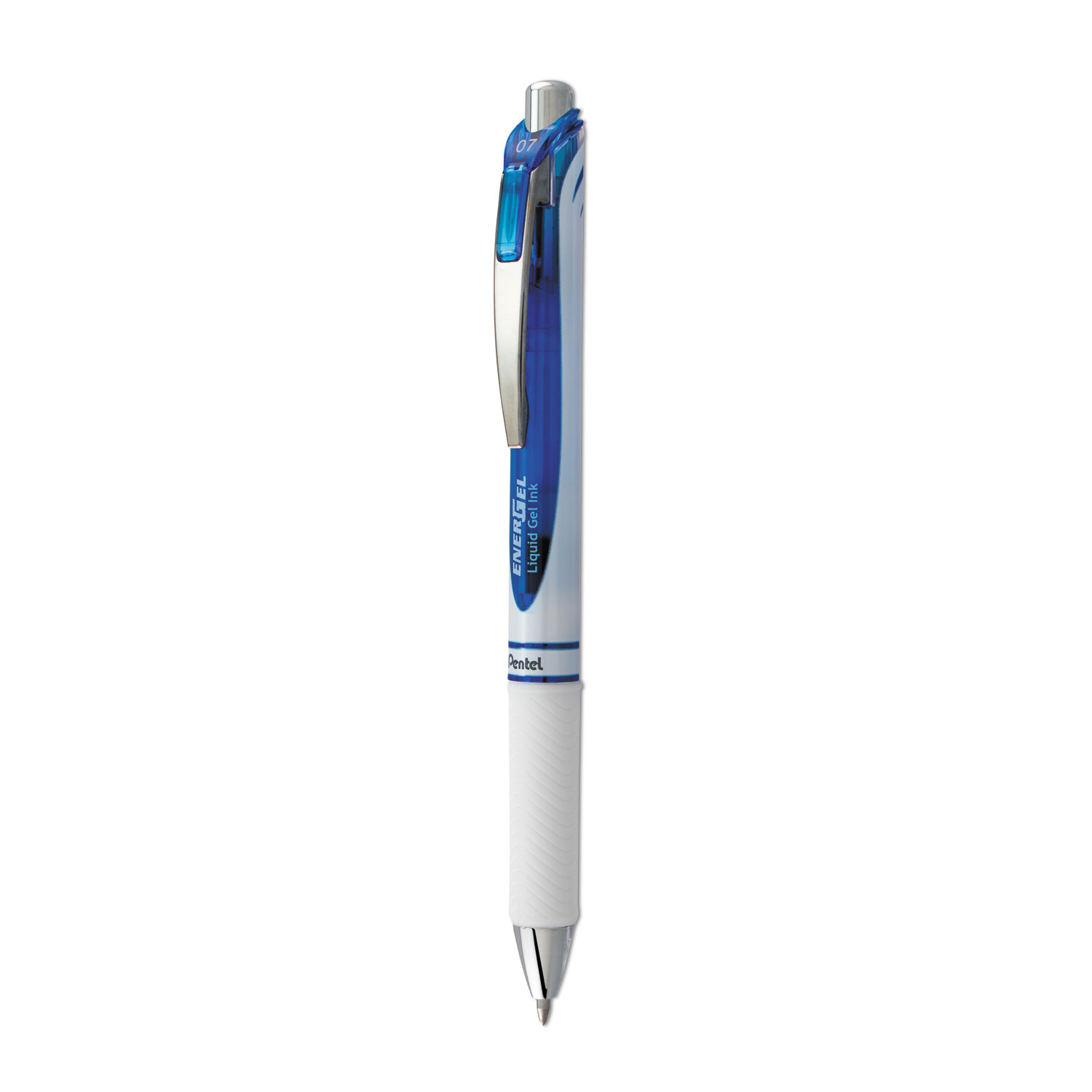 EnerGel RTX Retractable Gel Pen, 0.7mm, Blue Ink, White/Blue Barrel