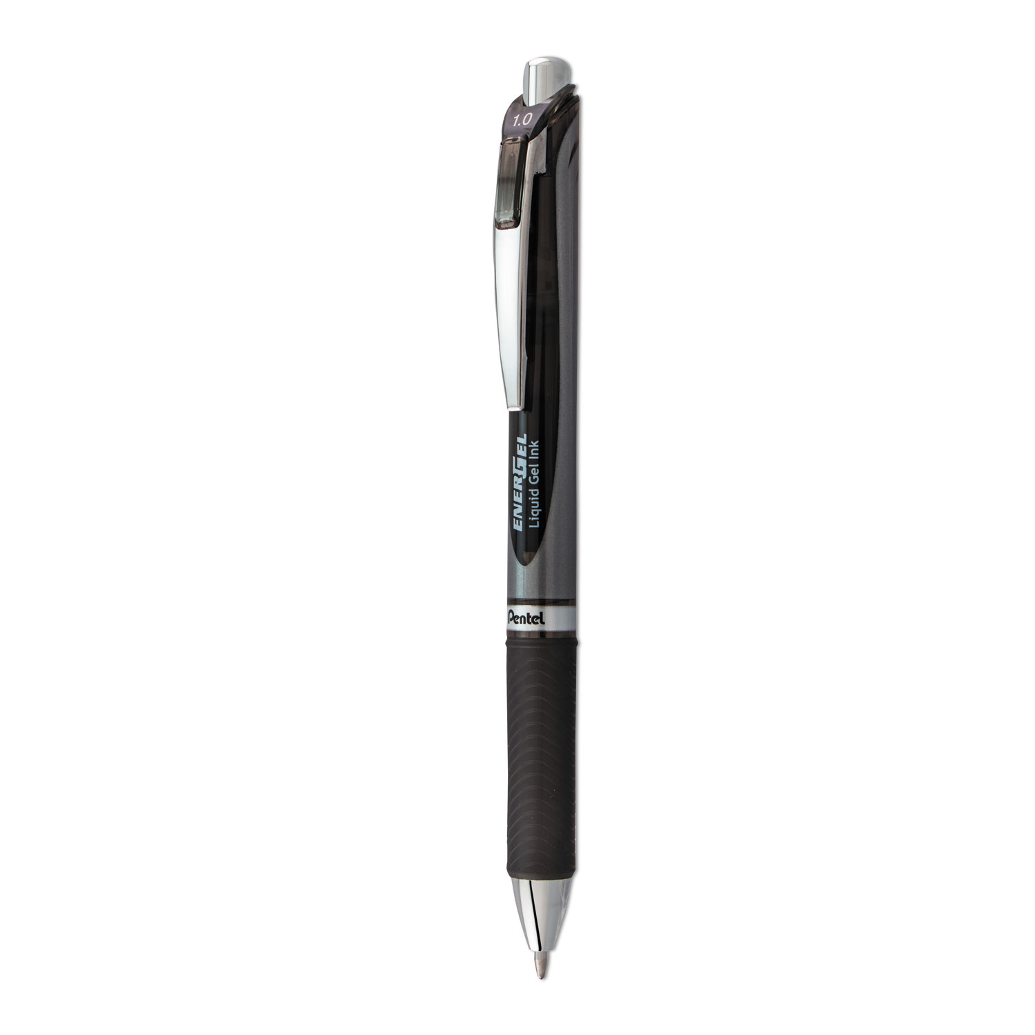 Pentel BL80A EnerGel RTX Retractable Gel Pen, Bold 1mm, Black Ink, Black/Gray Barrel (PENBL80A) 