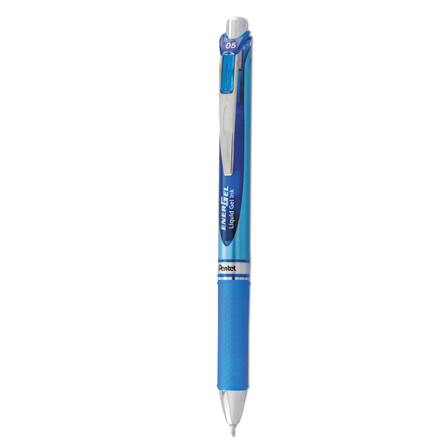  Pentel BLN75-C EnerGel RTX Retractable Gel Pen, Fine 0.5mm, Blue Ink, Silver/Blue Barrel (PENBLN75C) 