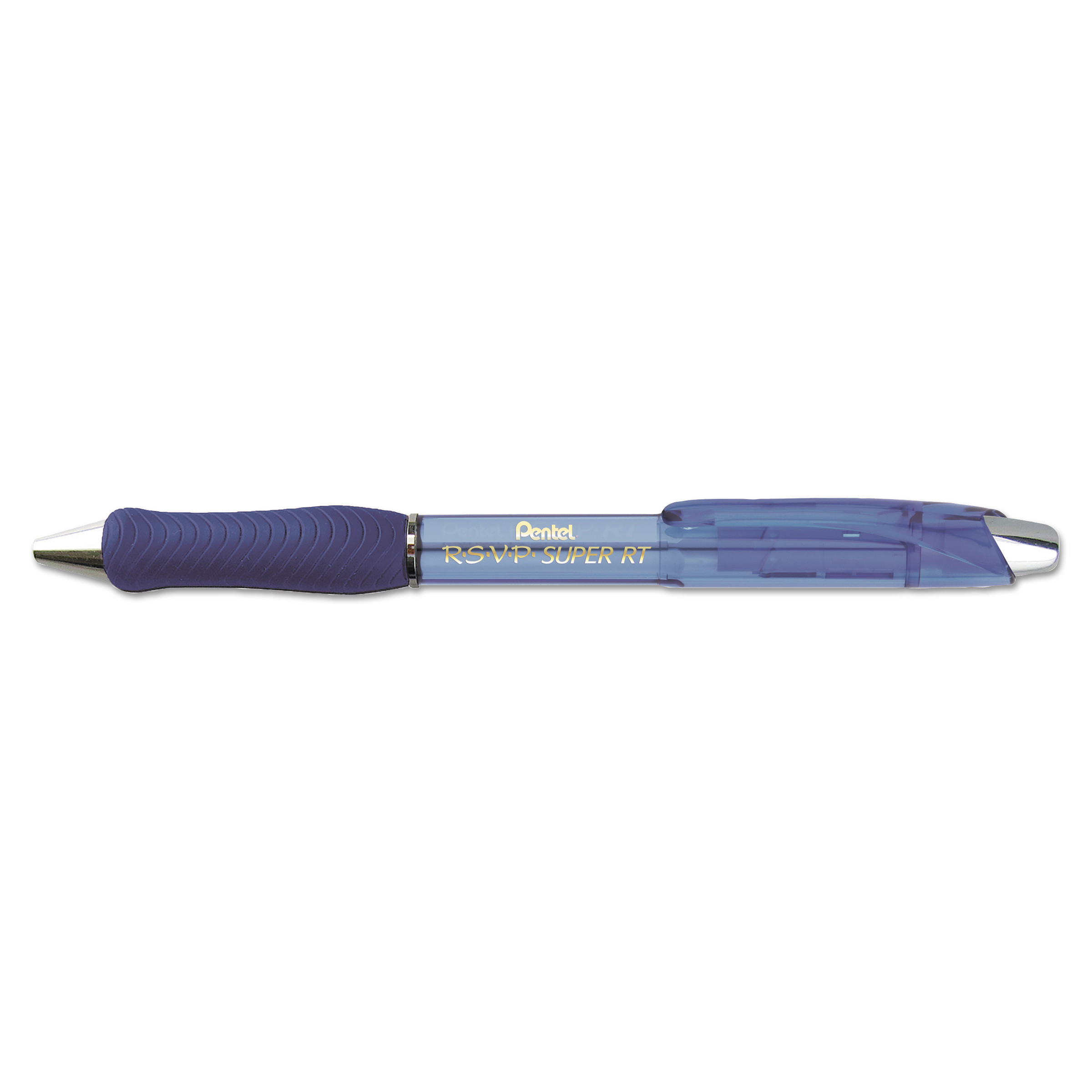 R.S.V.P. Super RT Retractable Ballpoint Pen, 1mm, Blue Ink/Barrel, Dozen