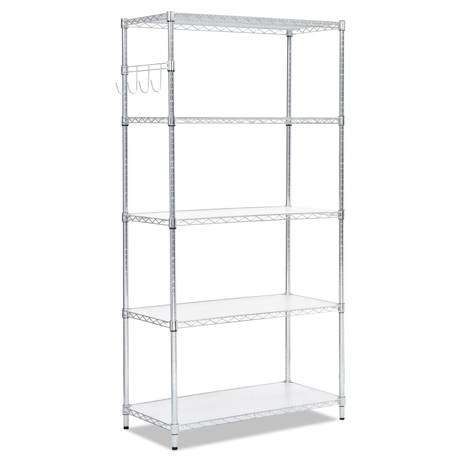 5-Shelf Wire Shelving Kit, 36w x 18d x 72h, Silver