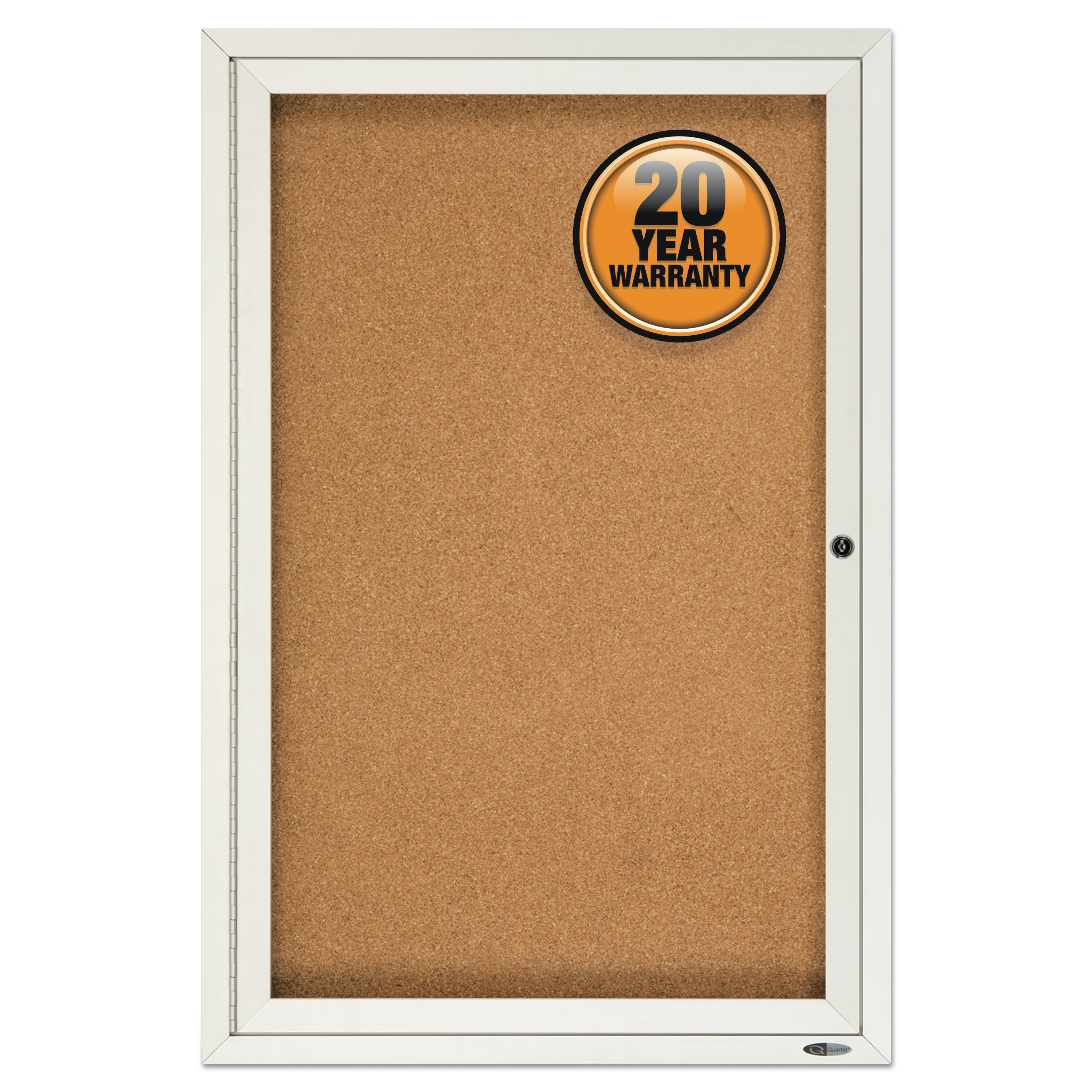  Quartet 2363 Enclosed Bulletin Board, Natural Cork/Fiberboard, 24 x 36, Silver Aluminum Frame (QRT2363) 
