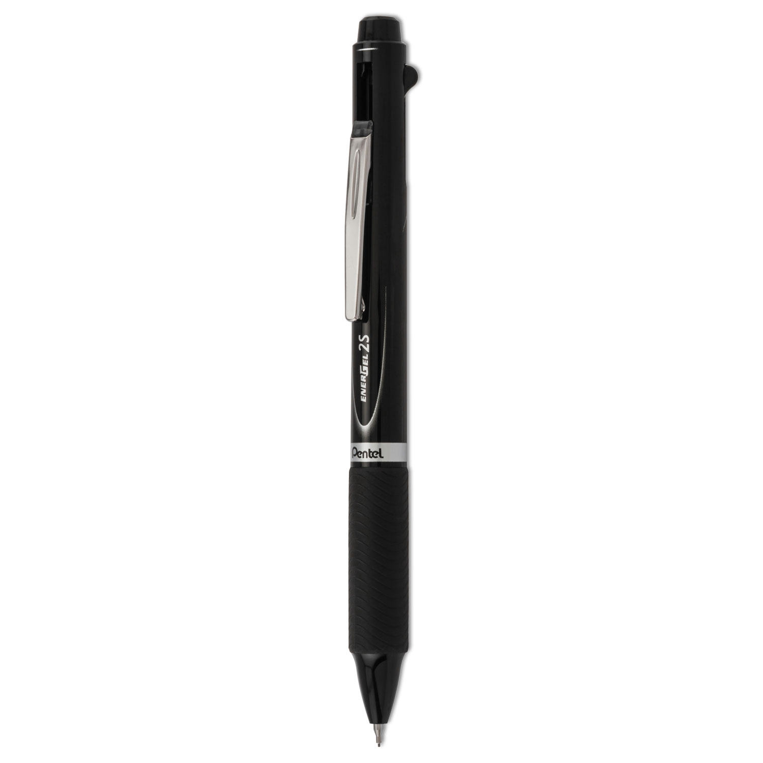  Pentel BLW355A EnerGel 2S Retractable Ballpoint Pen, 0.5mm, Black/Red Ink, Black Barrel (PENBLW355A) 