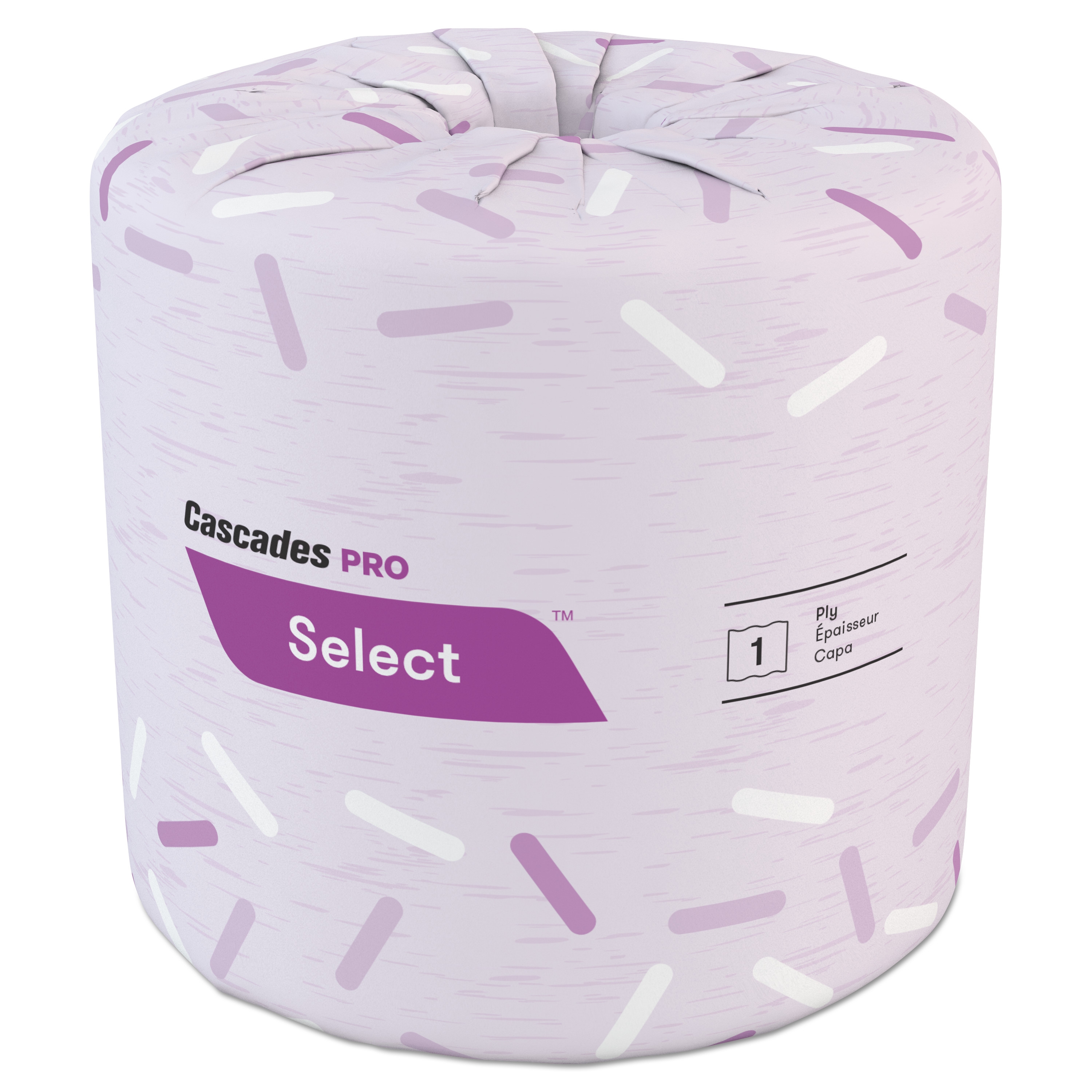  Cascades PRO B010 Select Standard Bath Tissue, 1-Ply, White, 4.25 x 3.8, 1000 Sheets/Roll, 96 Rolls/Carton (CSDB010) 