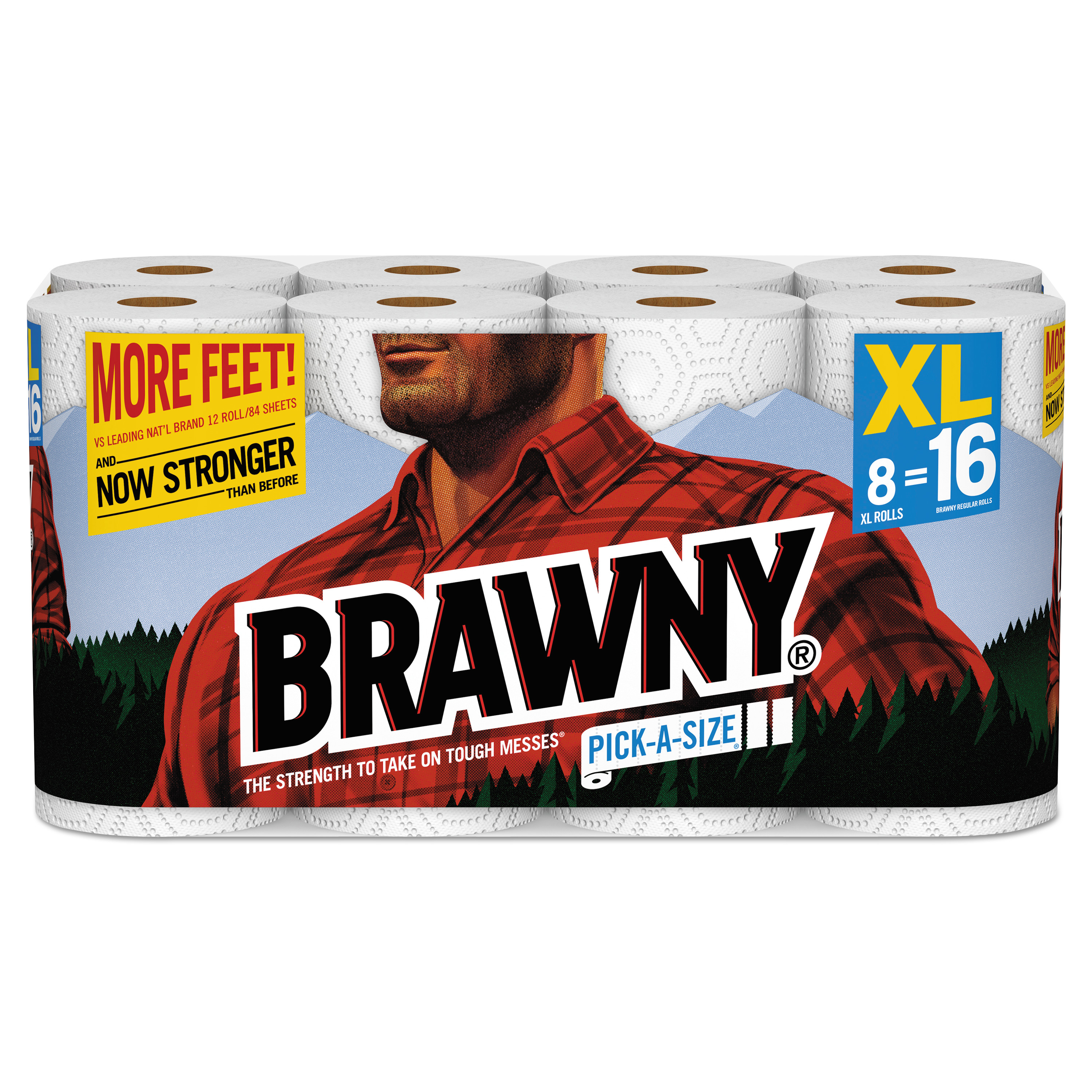  Brawny 441375 Pick-A-Size Perforated Roll Towel, 2-Ply, 130 Sheets/Roll, 8 Rolls/PK (GPC441375) 