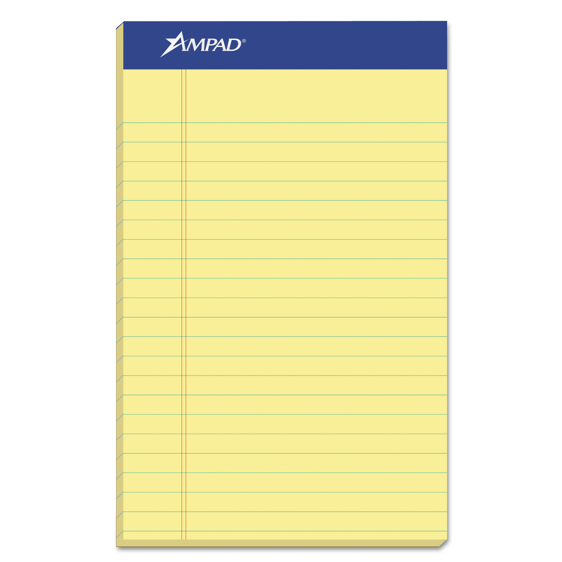  Ampad 20-204 Perforated Writing Pads, Narrow Rule, 5 x 8, Canary, 50 Sheets, Dozen (TOP20204) 