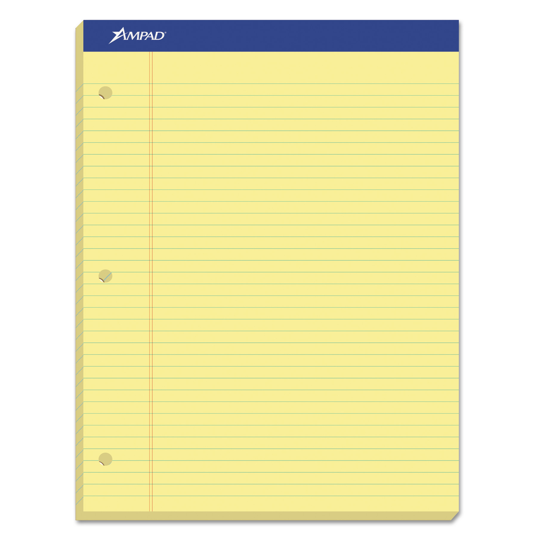  Ampad 20-246 Double Sheet Pads, Narrow Rule, 8.5 x 11.75, Canary, 100 Sheets (TOP20246) 