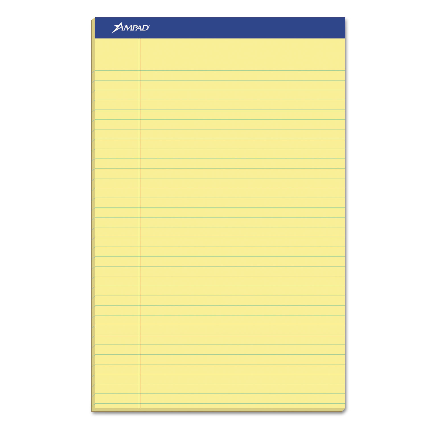  Ampad 20-280 Recycled Writing Pads, Wide/Legal Rule, 8.5 x 14, Canary, 50 Sheets, Dozen (TOP20280) 