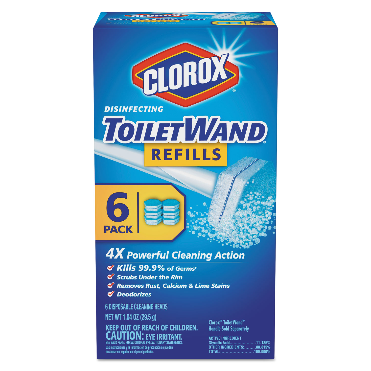  Clorox 14882 Disinfecting ToiletWand Refill Heads, 6/Pack (CLO14882) 