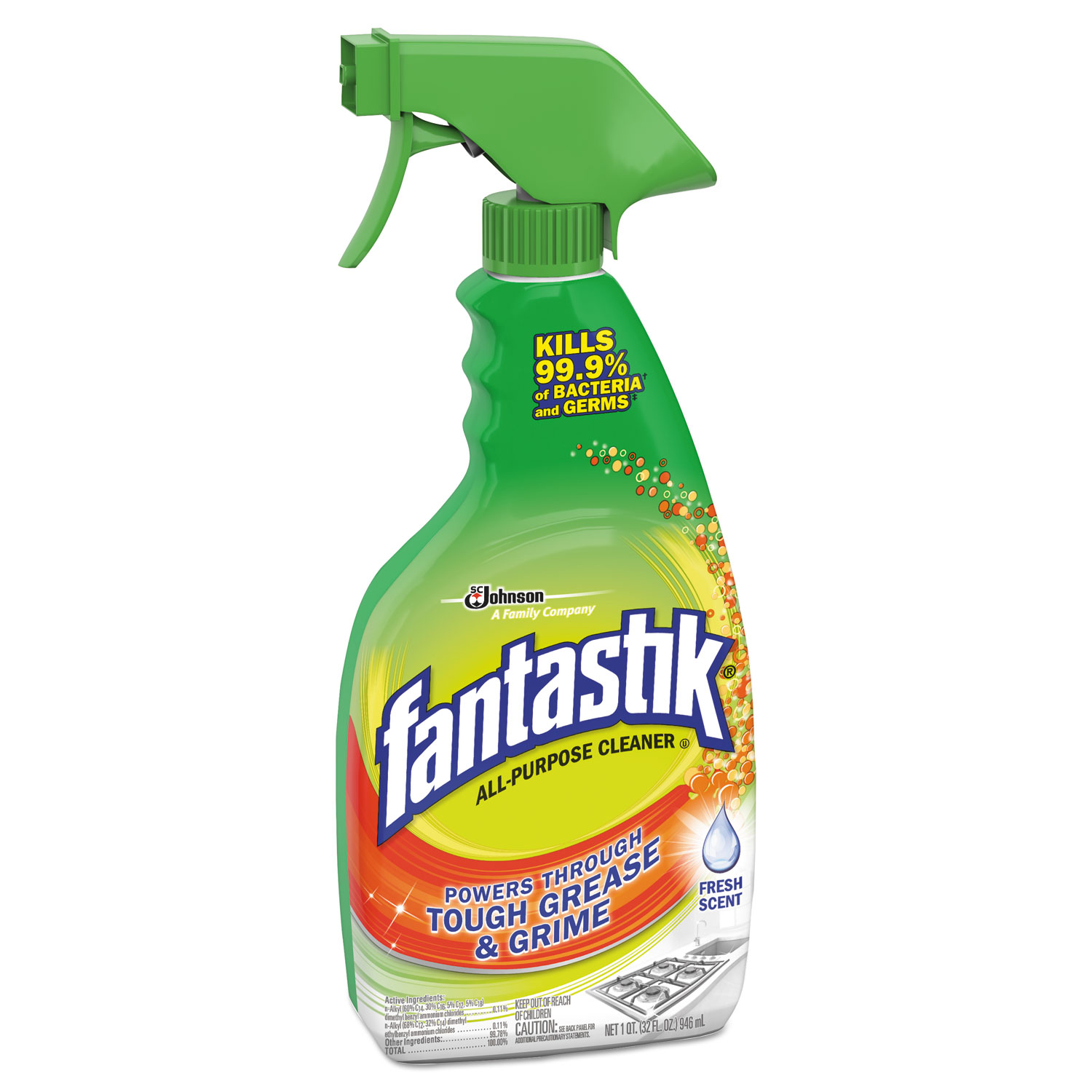  Fantastik 306387 All Purpose Cleaner, Fresh Scent, 32 oz Spray Bottle (SJN306387EA) 