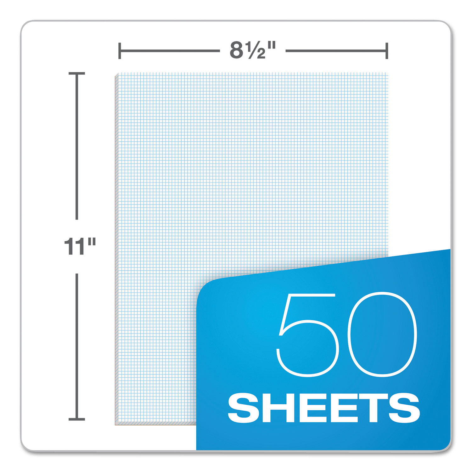 TOPS Easel Pads Quadrille Rule 1 sq/in 50 White 27 x 34 Sheets 4