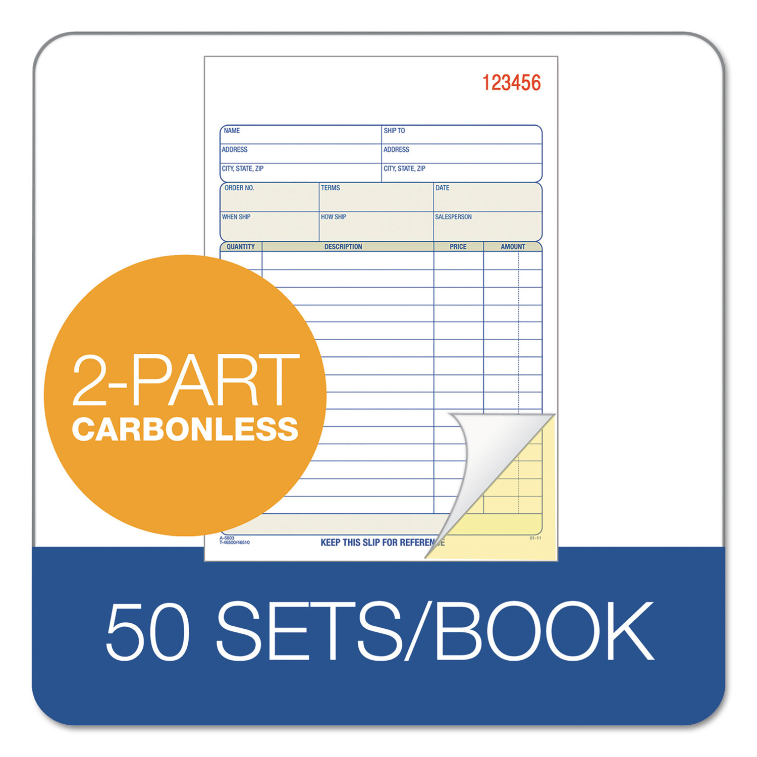 Duplicate Sales Order Book Carbonless (NCR) Pad 50 Sets - 137x203mm A5 Size