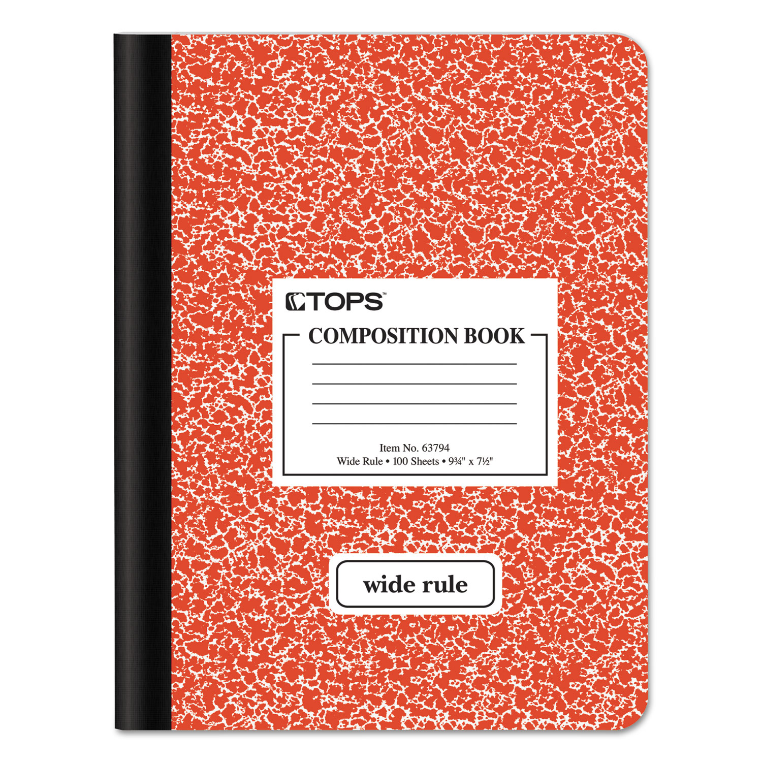  TOPS 63794 Composition Book, Wide/Legal Rule, Assorted Marble Covers, 9.75 x 7.5, 100 Sheets (TOP63794) 