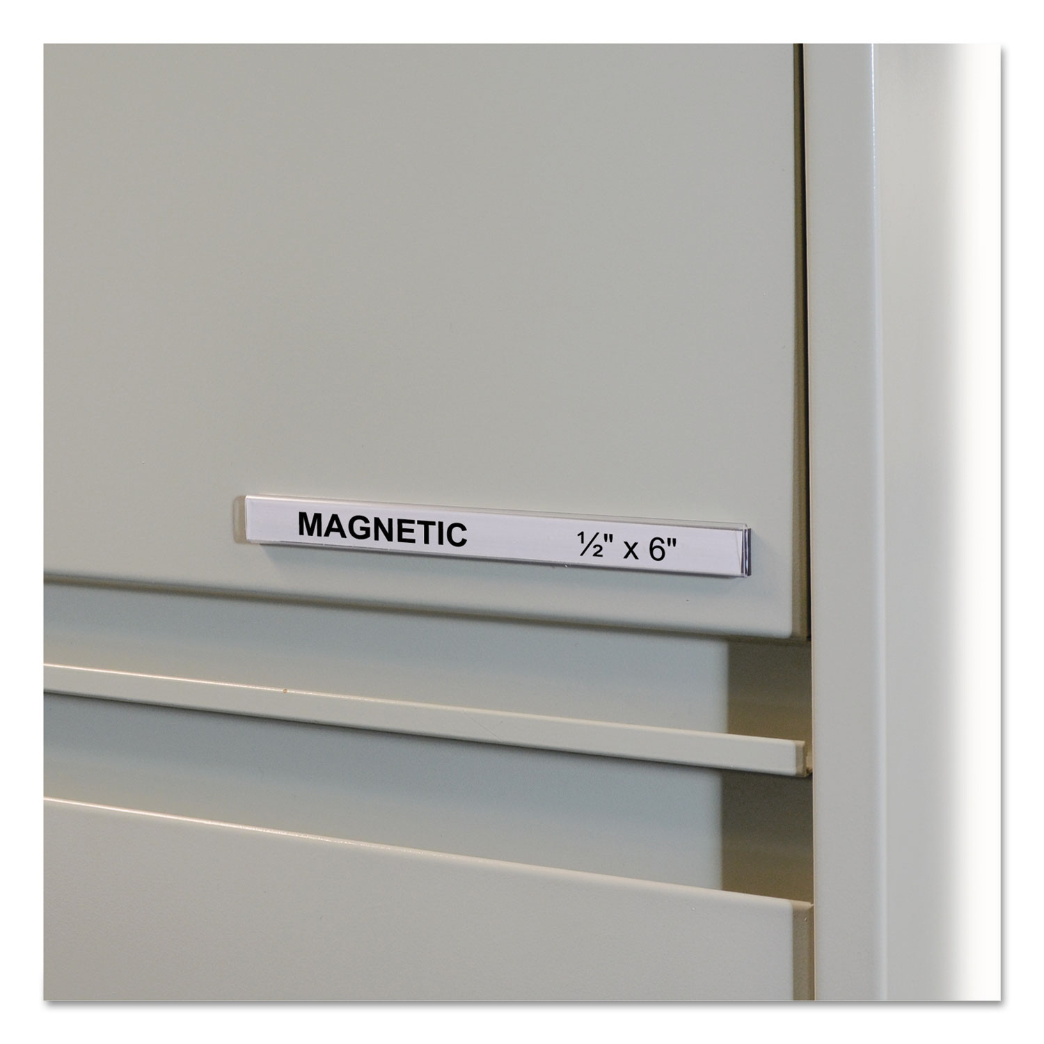 HOL-DEX Magnetic Shelf/Bin Label Holders, Side Load, 1/2" x 6", Clear, 10/Box
